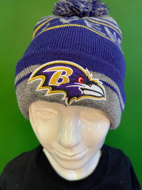 NFL Baltimore Ravens 100% Acrylic Woolly Bobble Hat OSFM