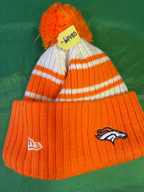 NFL Denver Broncos New Era Orange & White Woolly Bobble Hat OSFM NWT