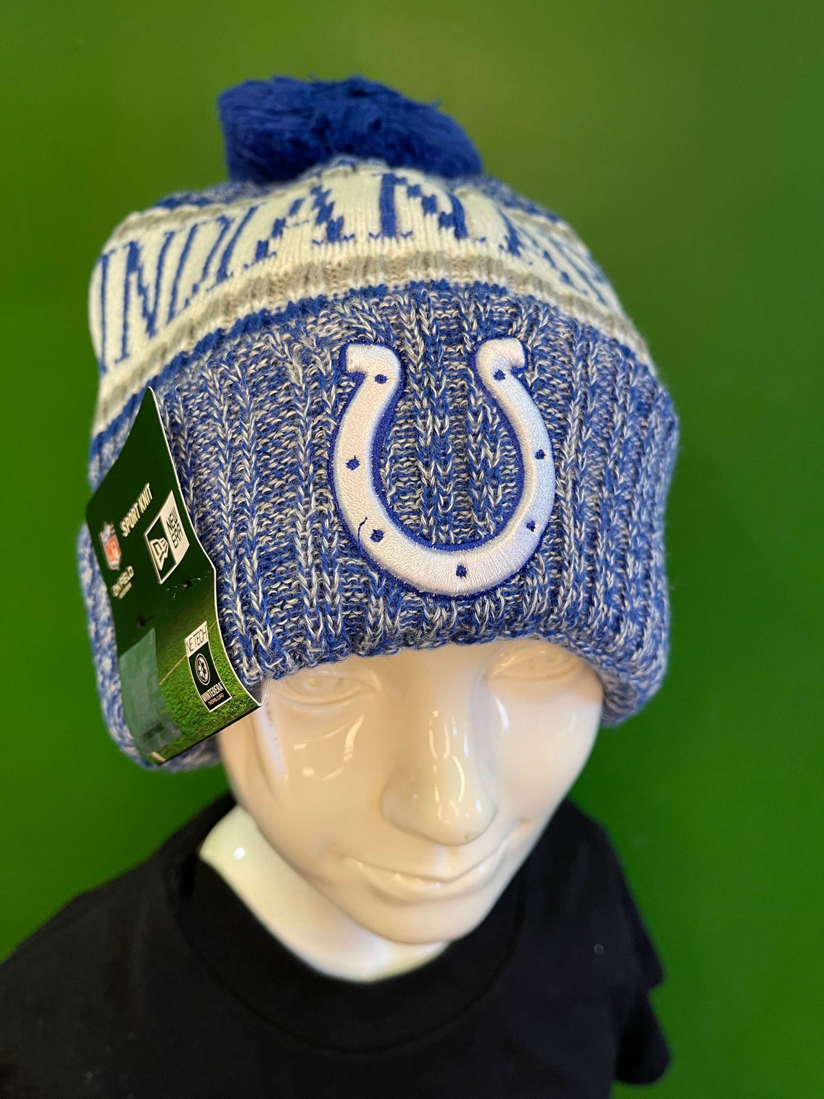 NFL Indianapolis Colts New Era On Field Woolly Bobble Hat OSFM NWT