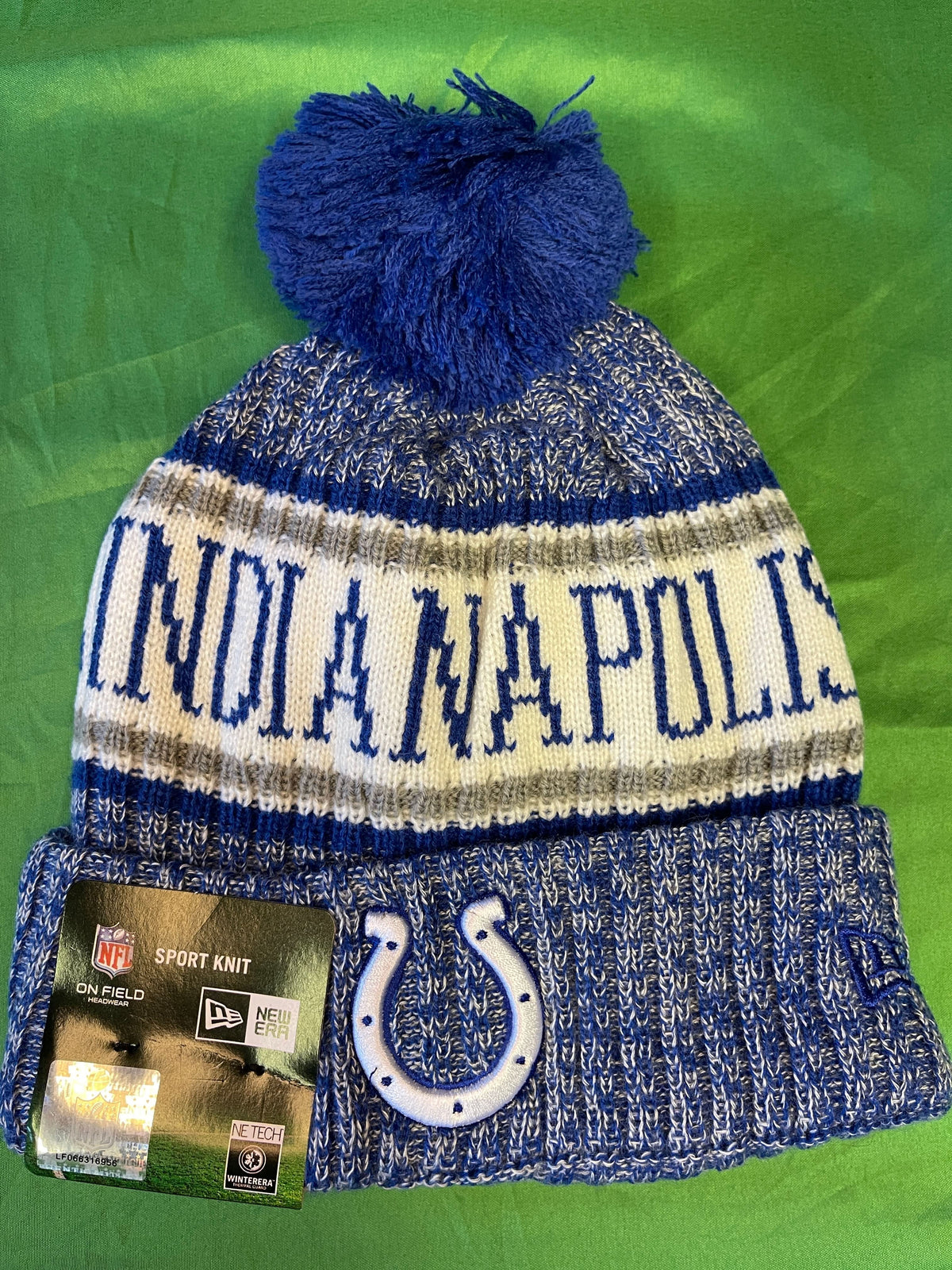 NFL Indianapolis Colts New Era On Field Woolly Bobble Hat OSFM NWT