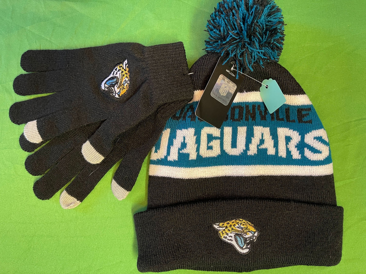 NFL Jacksonville Jaguars Woolly Bobble Hat & Gloves Set OSFM NWT