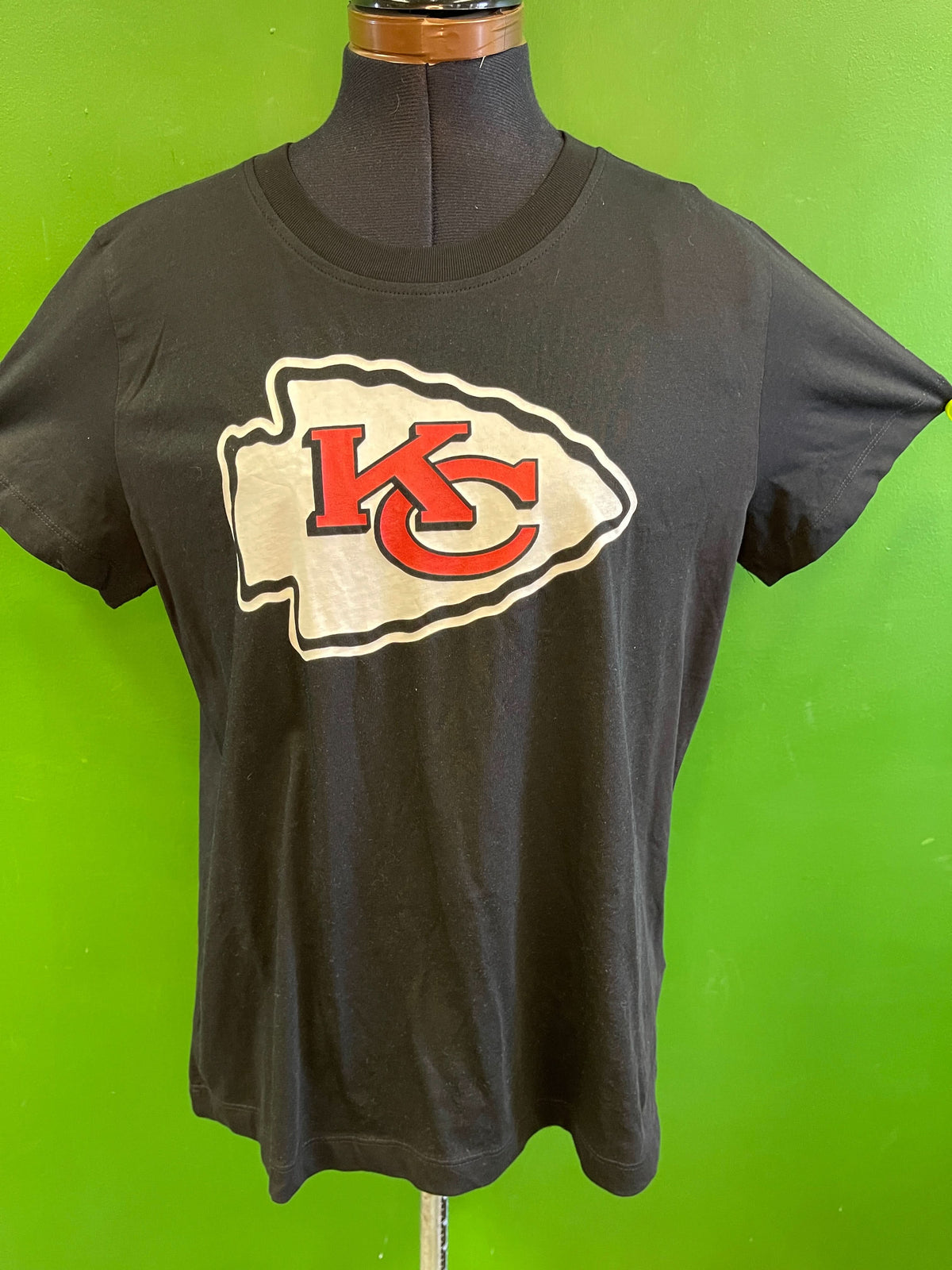 NFL Kansas City Chiefs Black 100% Cotton T-Shirt Women's Large NWT