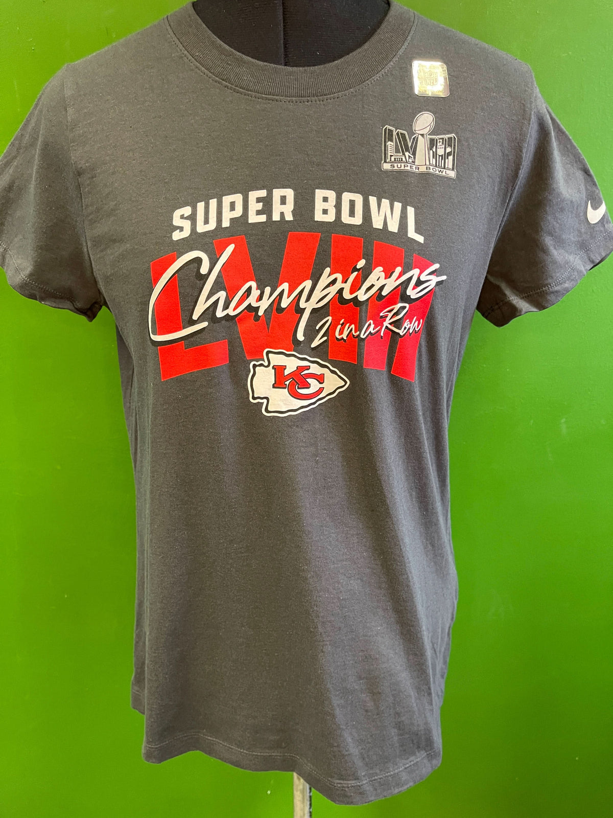 NFL Kansas City Chiefs Super Bowl LVIII Champions Charcoal Women's Small NWT