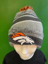 NFL Denver Broncos New Era Grayscale Striped Woolly Bobble Hat OSFM