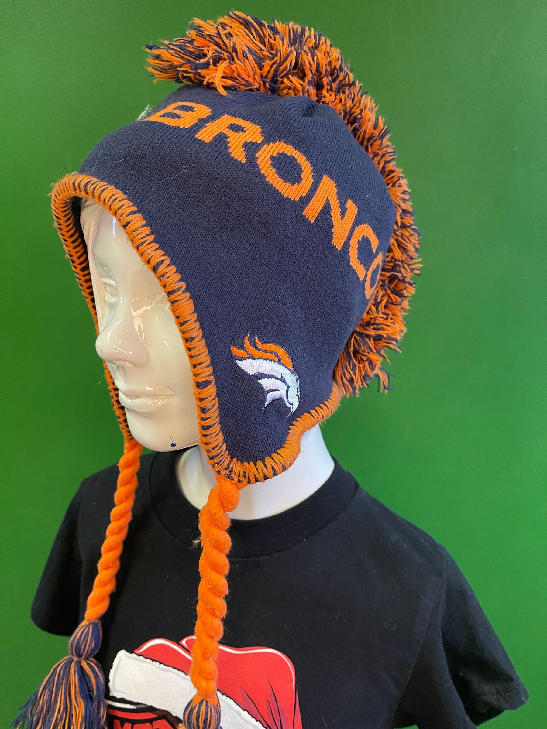 NFL Denver Broncos Mohawk & Tassel Woolly Hat Youth OSFM