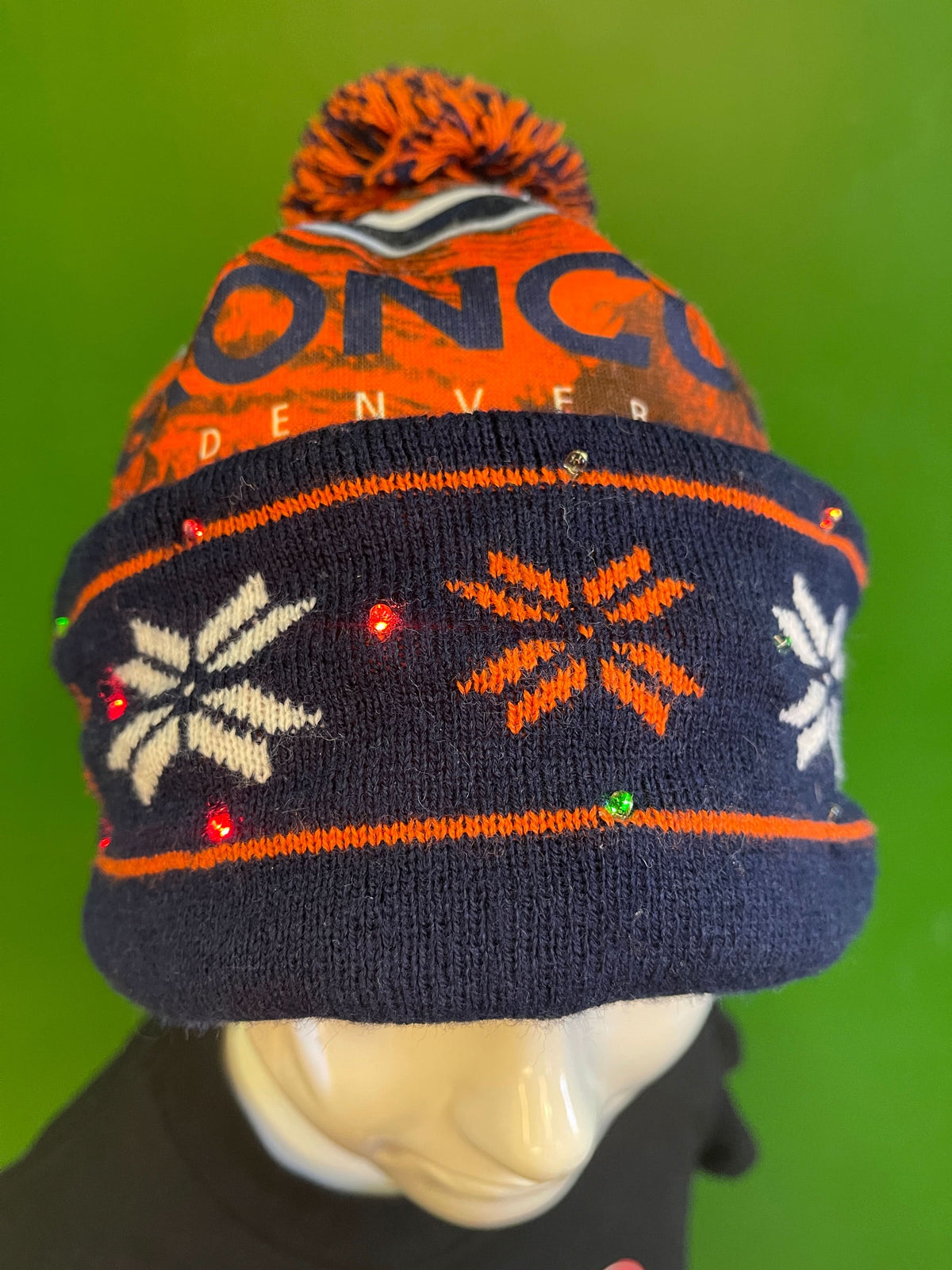 NFL Denver Broncos FOCO Light-Up Winter Woolly Bobble Hat OSFM