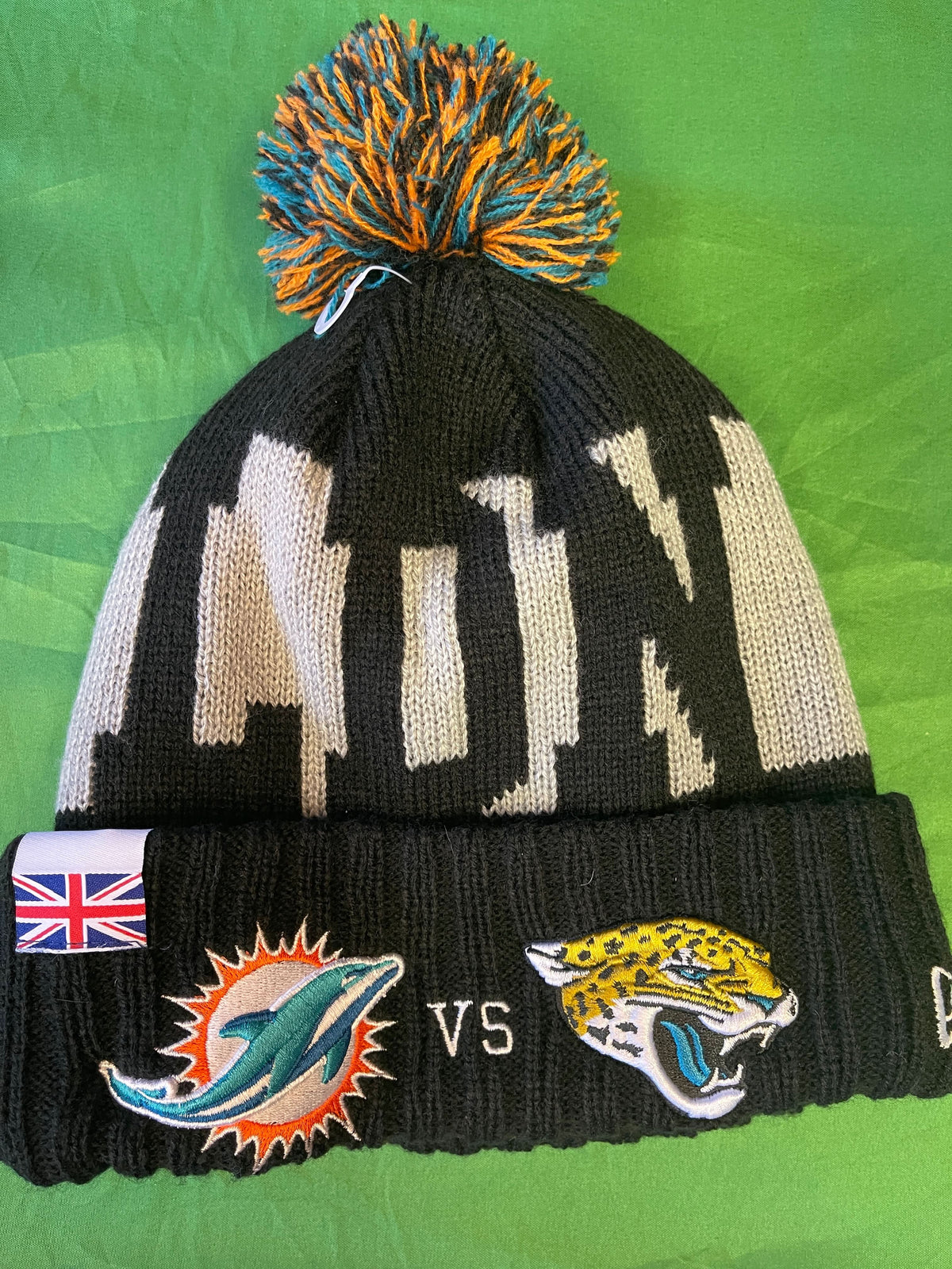 NFL London 2021 Dolphins vs Jaguars New Era Woolly Bobble Hat OSFM NWT