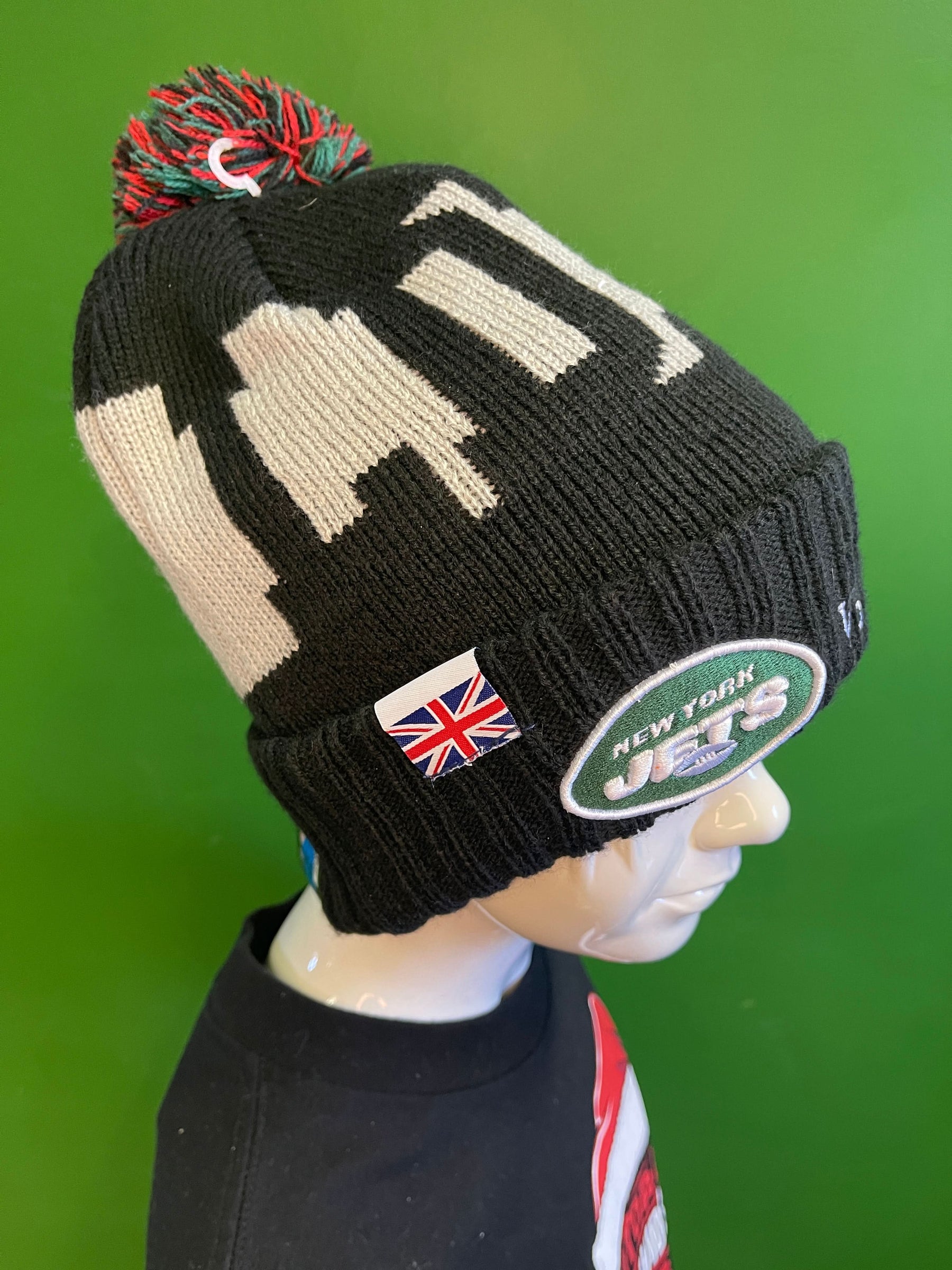 NFL London 2021 Jets vs Falcons New Era Woolly Bobble Hat OSFM NWT