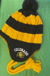 NCAA Colorado Buffaloes Striped Tassel Tie Woolly Bobble Hat OSFM