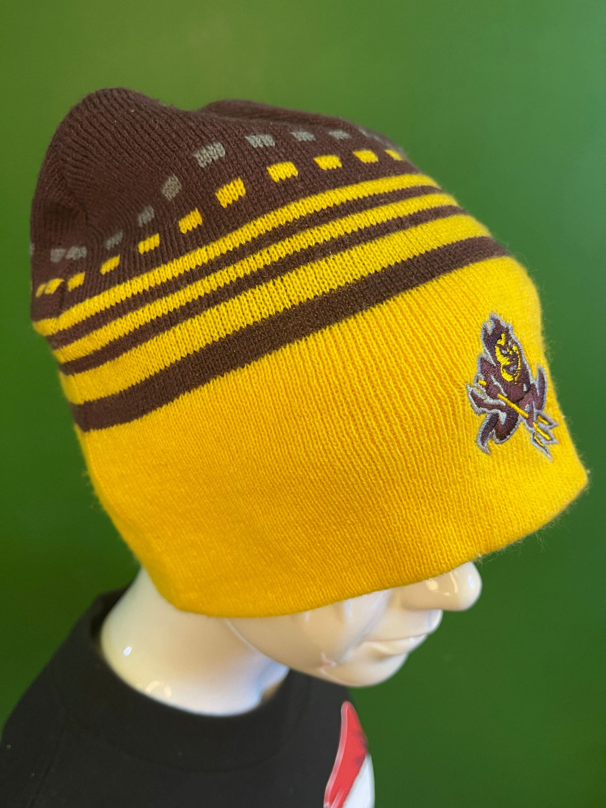 NCAA Arizona State Sun Devils Striped Beanie Hat OSFM