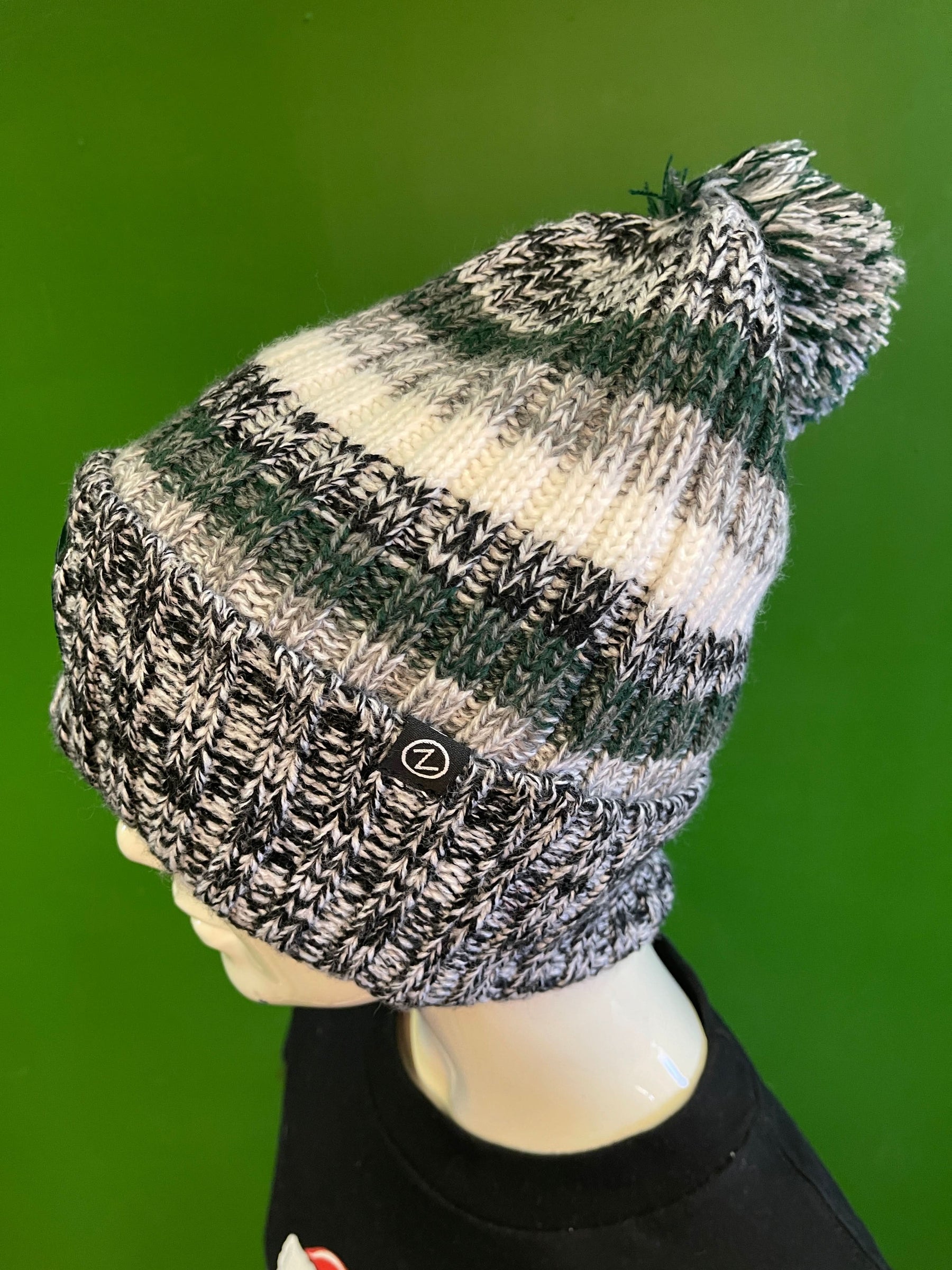 NCAA Michigan State Spartans Zephyr Striped Woolly Bobble Hat OSFM