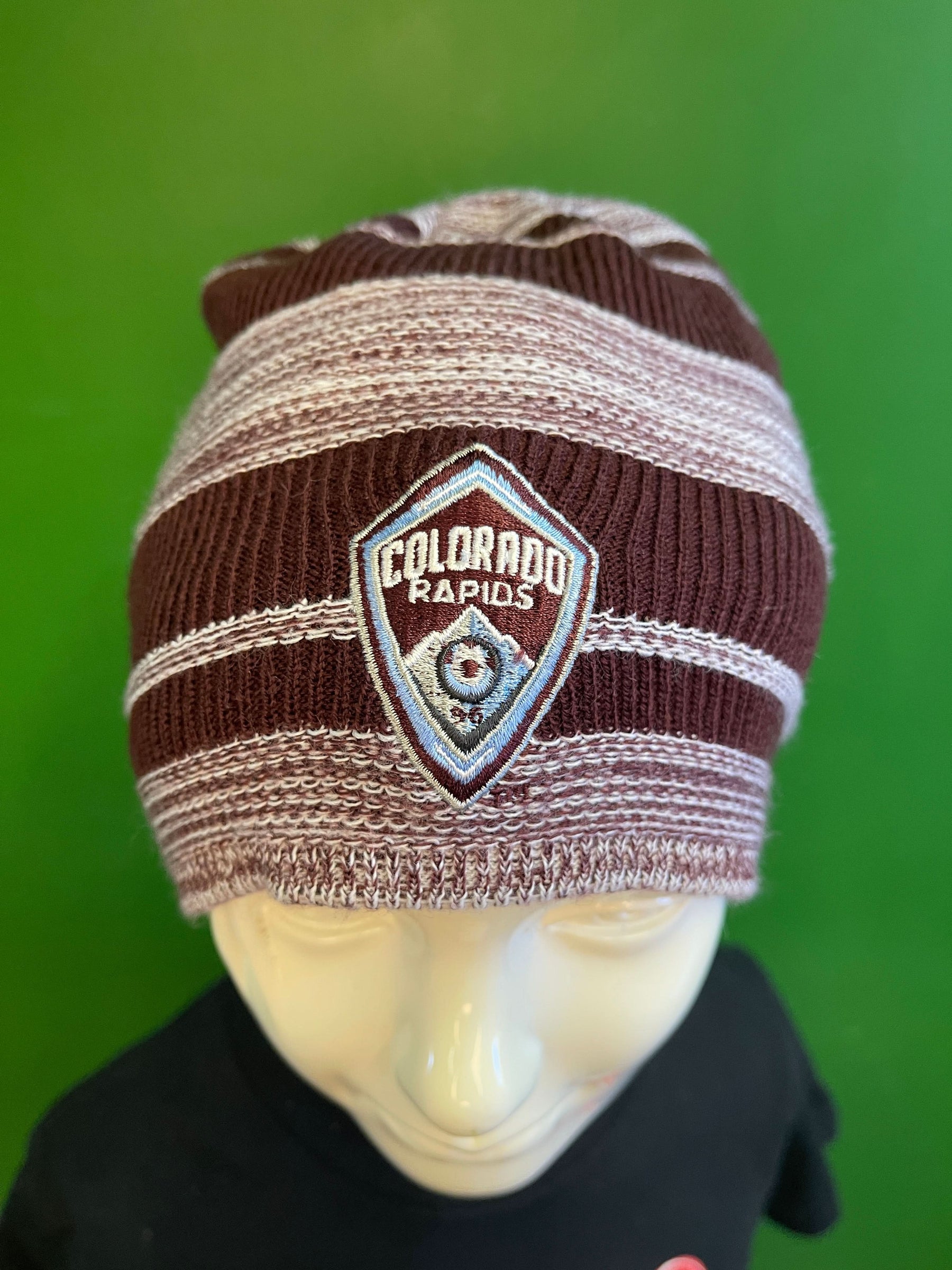 MLS Colorado Rapids Striped Beanie Hat OSFM