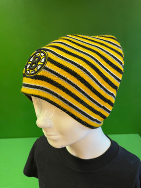 NHL Boston Bruins Striped Beanie Hat OSFM