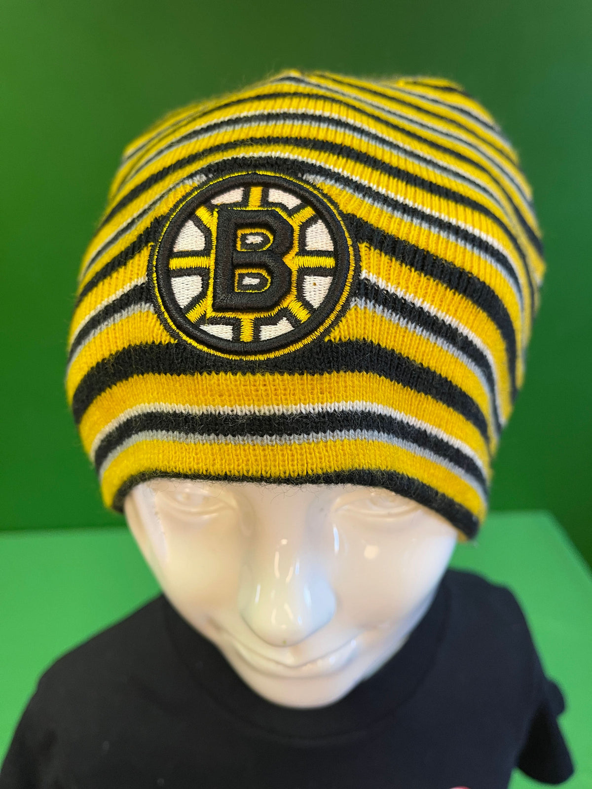 NHL Boston Bruins Striped Beanie Hat OSFM