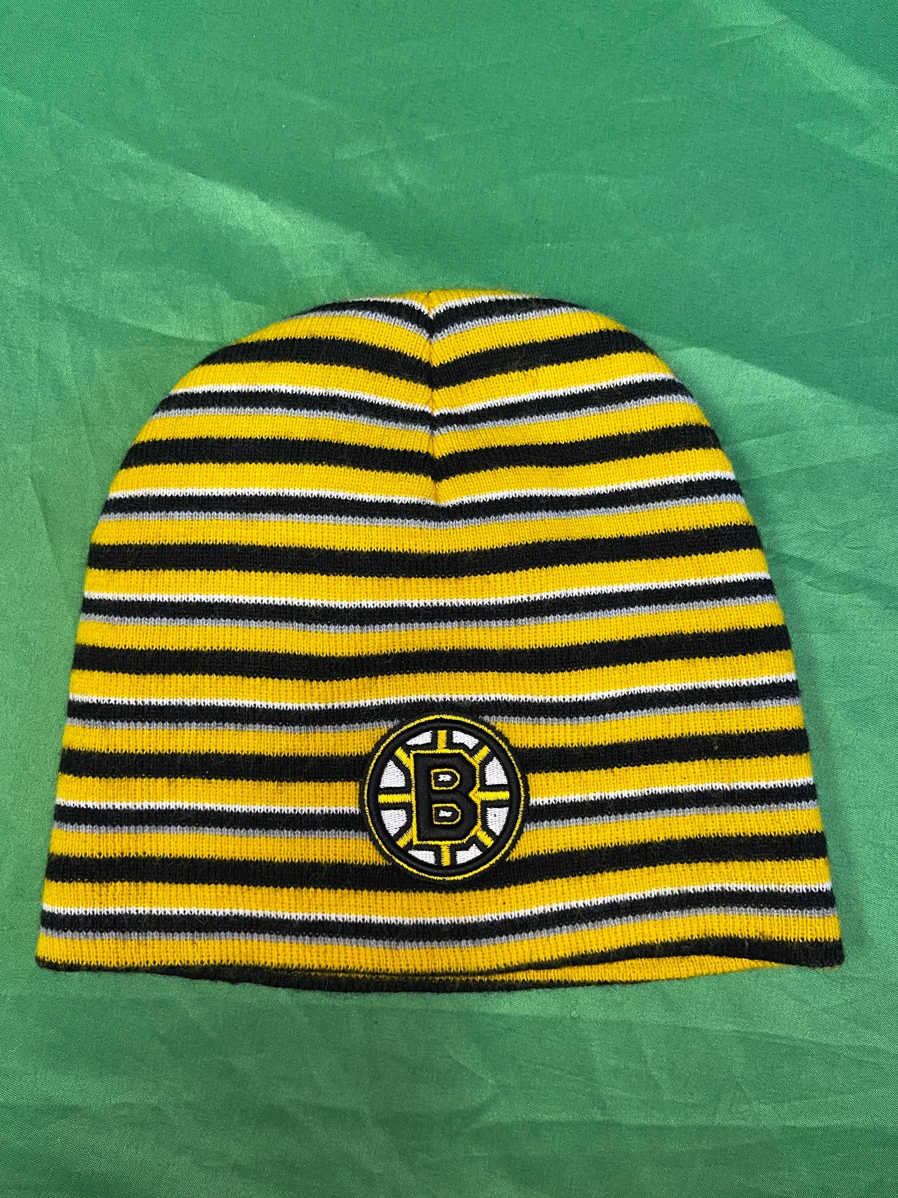 NHL Boston Bruins Striped Beanie Hat OSFM