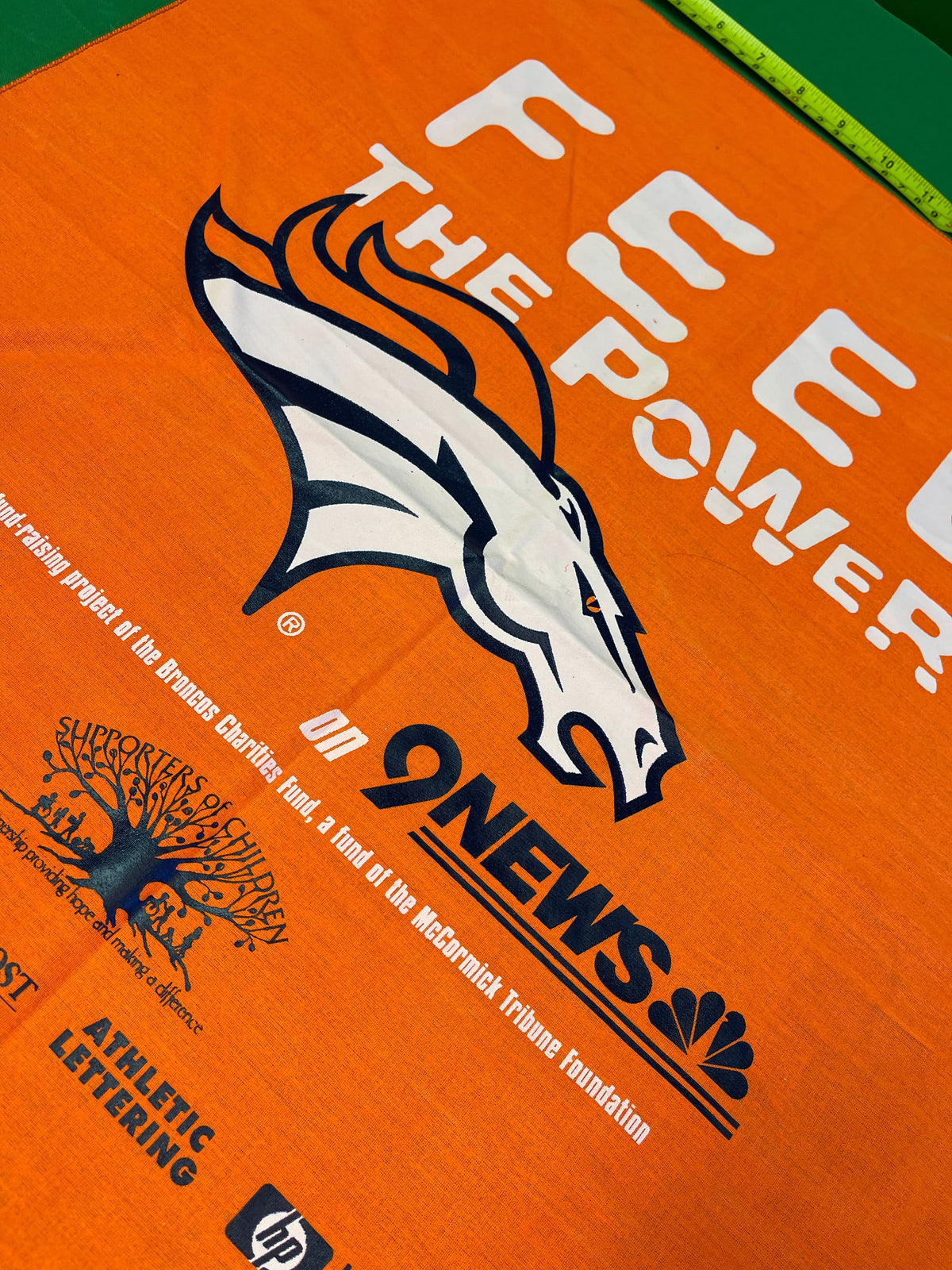 NFL Denver Broncos Orange 'Feel the Power' Local Branding Bandana NWT