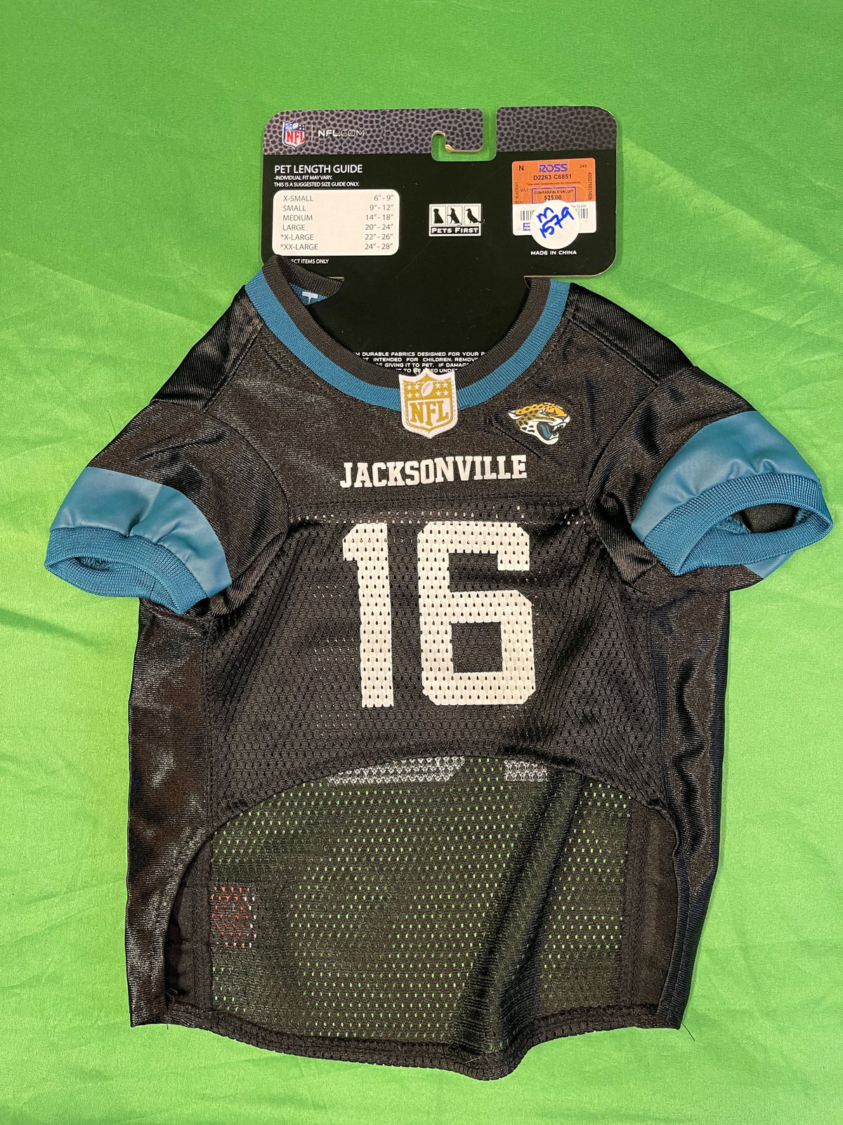 NFL Jacksonville Jaguars Trevor Lawrence #16 Dog Pet Jersey Medium NWT