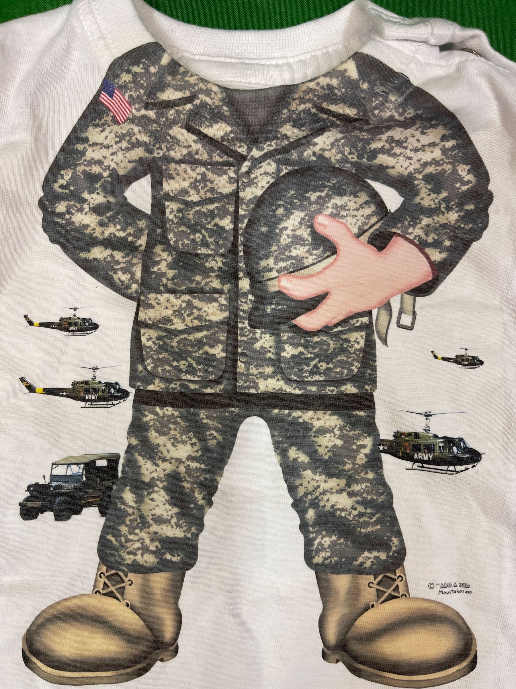 US Army Man 100% Cotton Bodysuit/Vest Infant Baby 6 Months