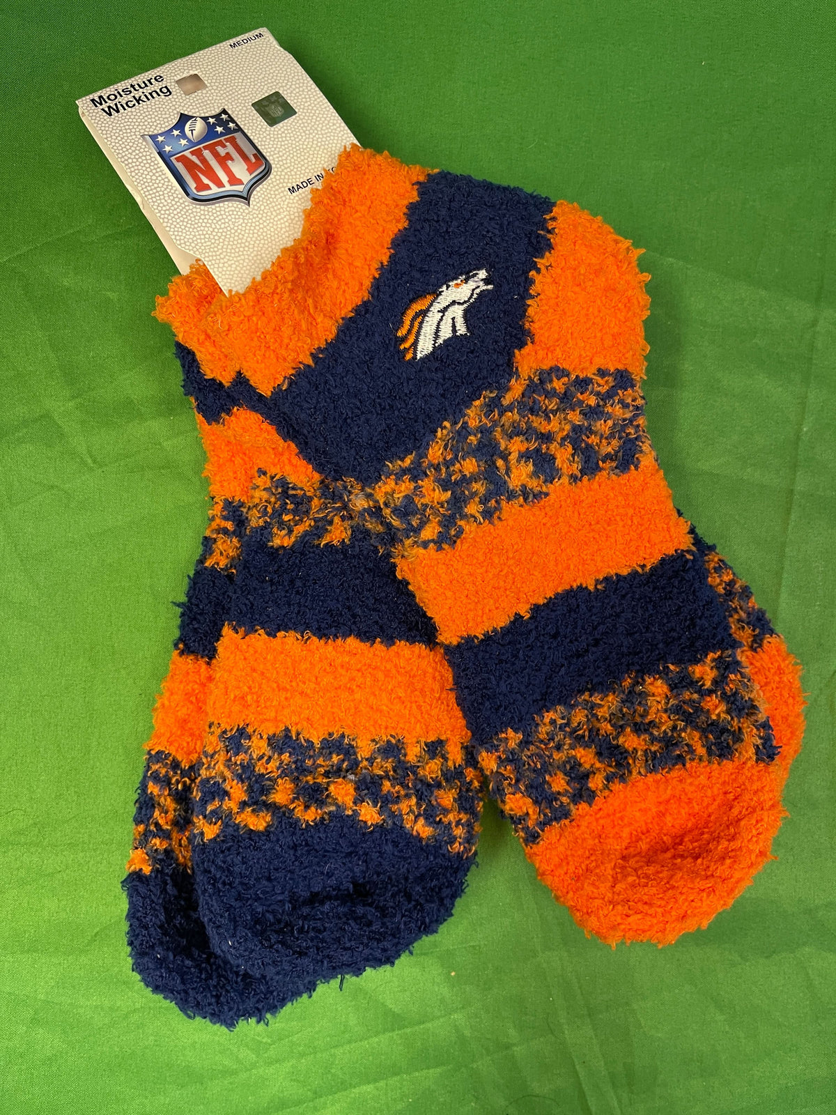 NFL Denver Broncos 2-Pack Cosy Fuzzy Ankle Socks Medium NWT