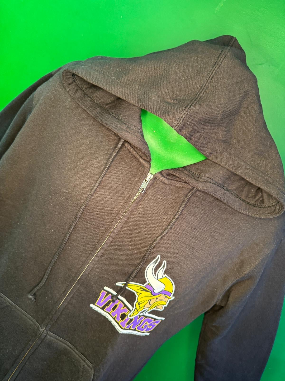 NFL Minnesota Vikings Junk Food Full-Zip Black Hoodie Men's Small NWOT