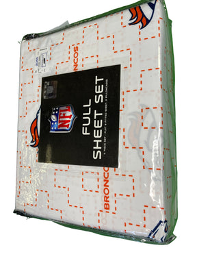 NFL Denver Broncos Full Size Sheet Set Double New NWT