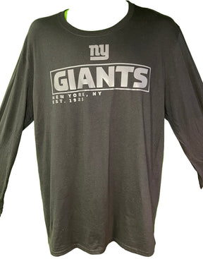 NFL New York Giants Black and Grey Long Sleeve T-Shirt Men's Large NWT