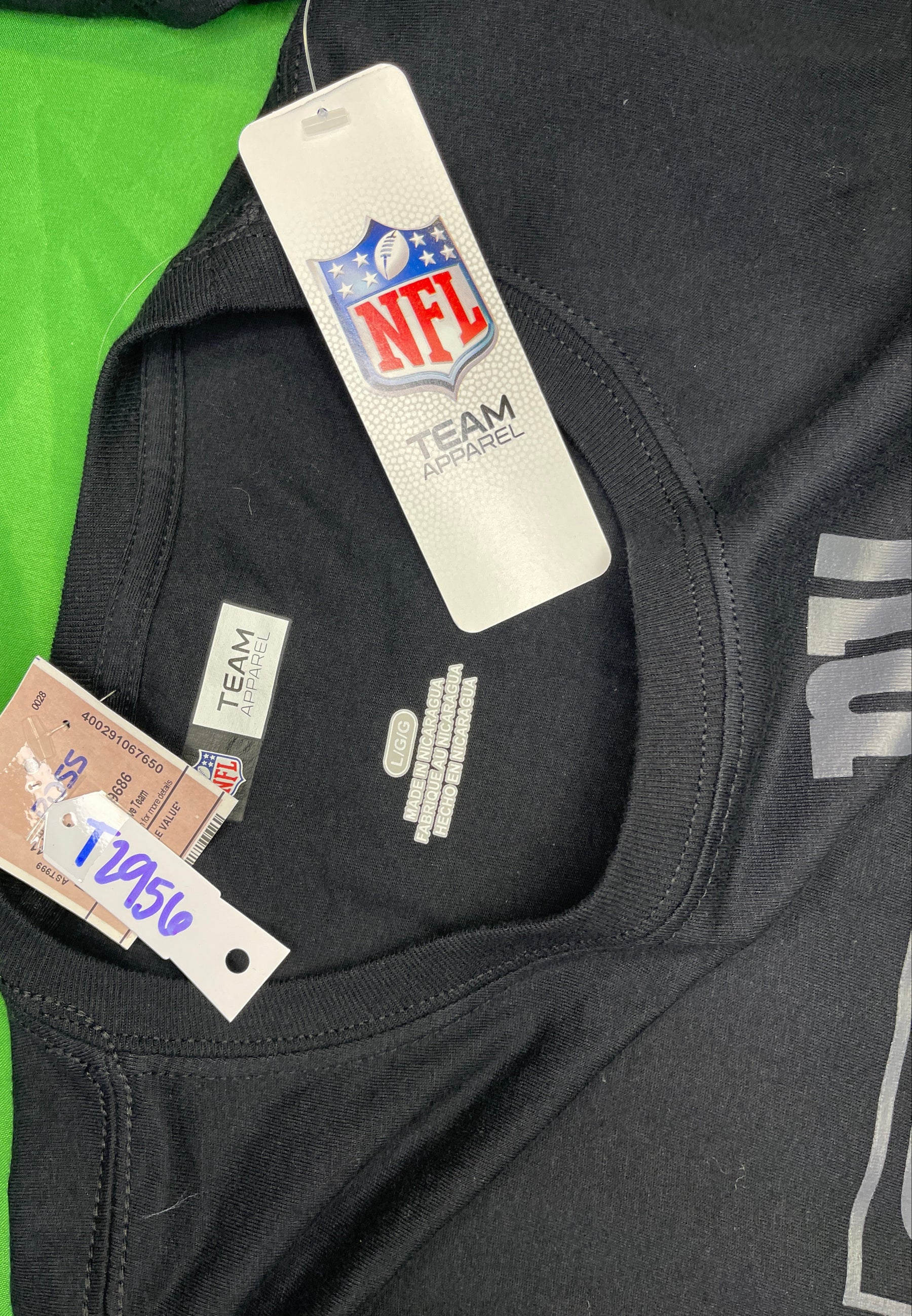 NFL New York Giants Black and Grey Long Sleeve T-Shirt Men's Large NWT