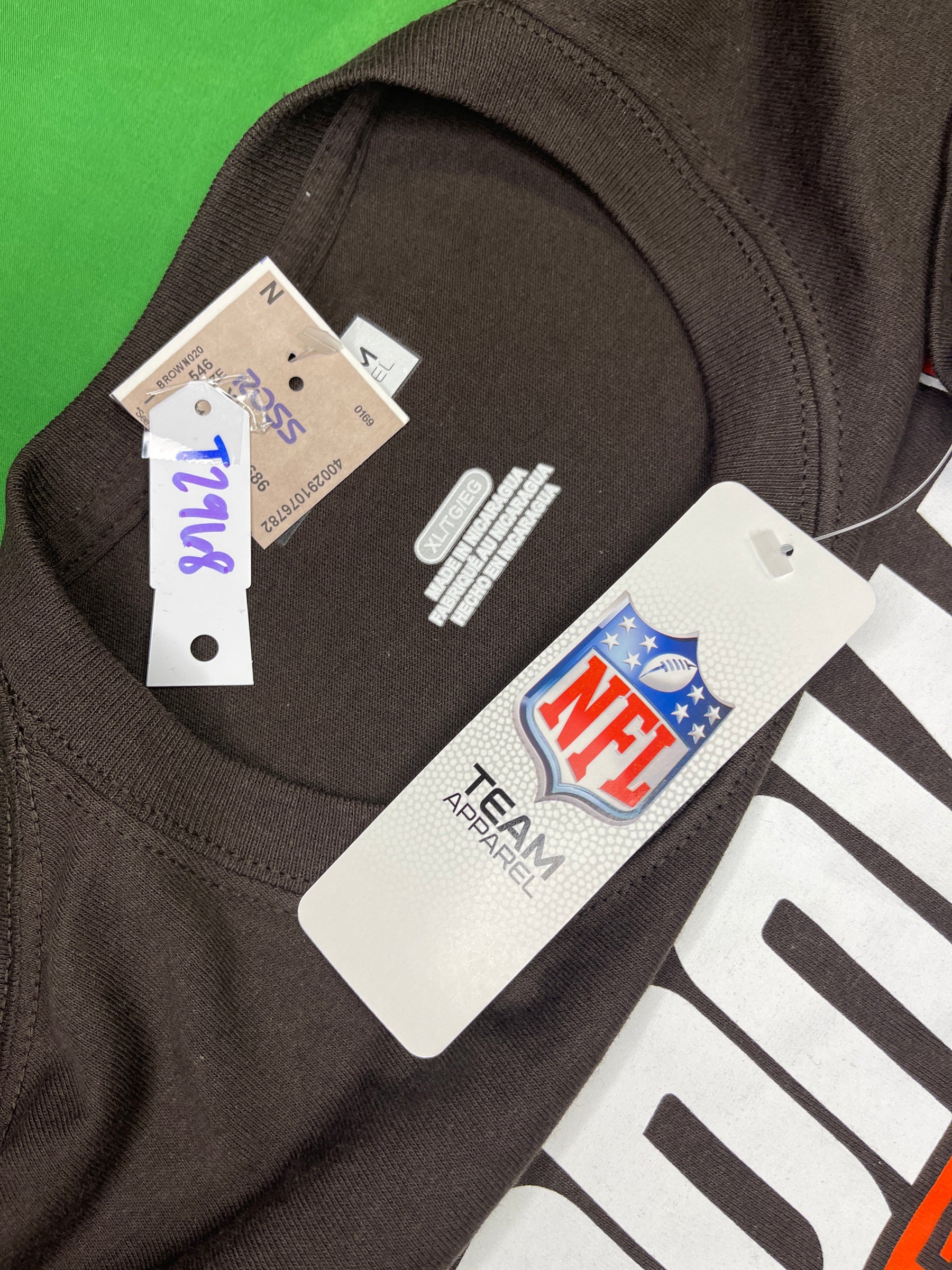 NFL Cleveland Browns Brown Short Sleeve T-Shirt Men's X-Large NWT