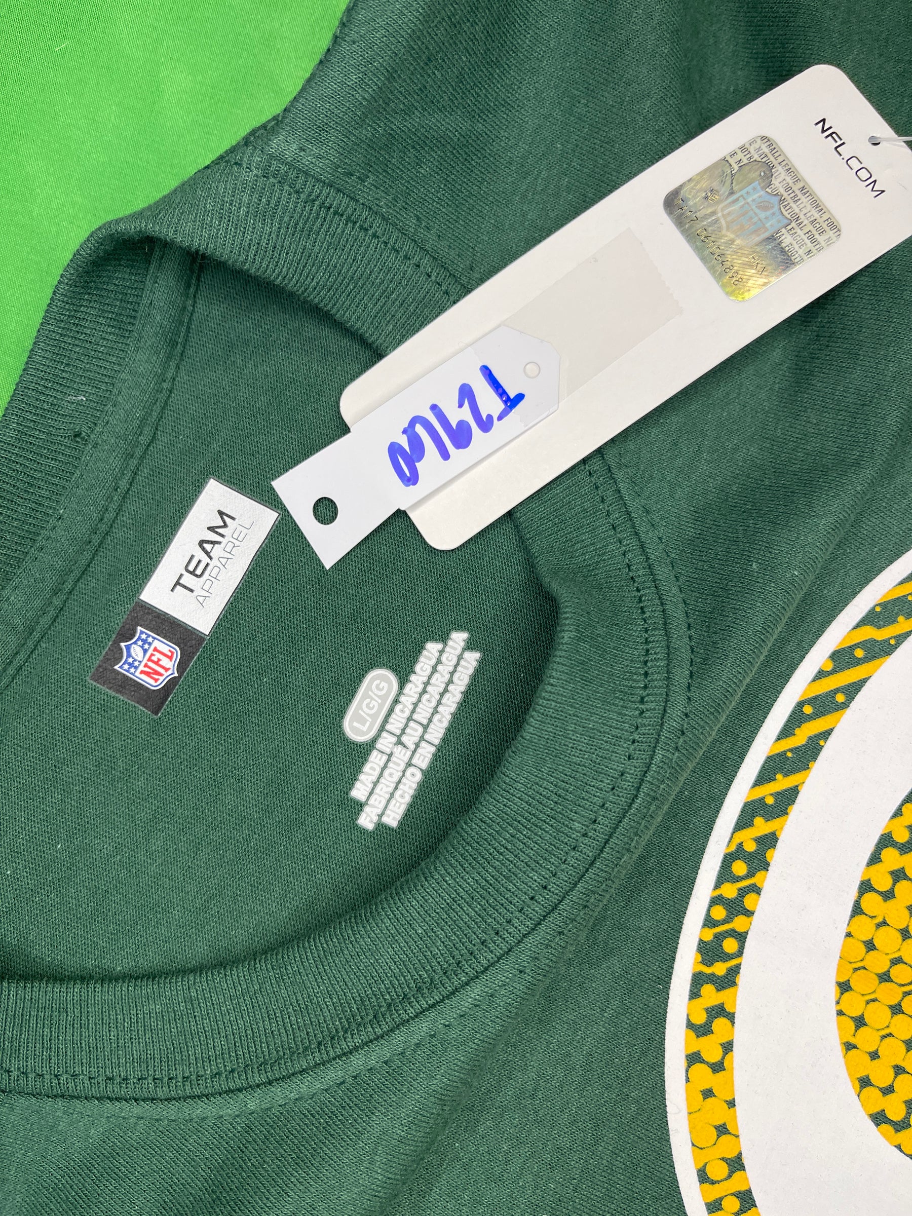 NFL Green Bay Packers Green Short Sleeve T-Shirt Men's Large NWT