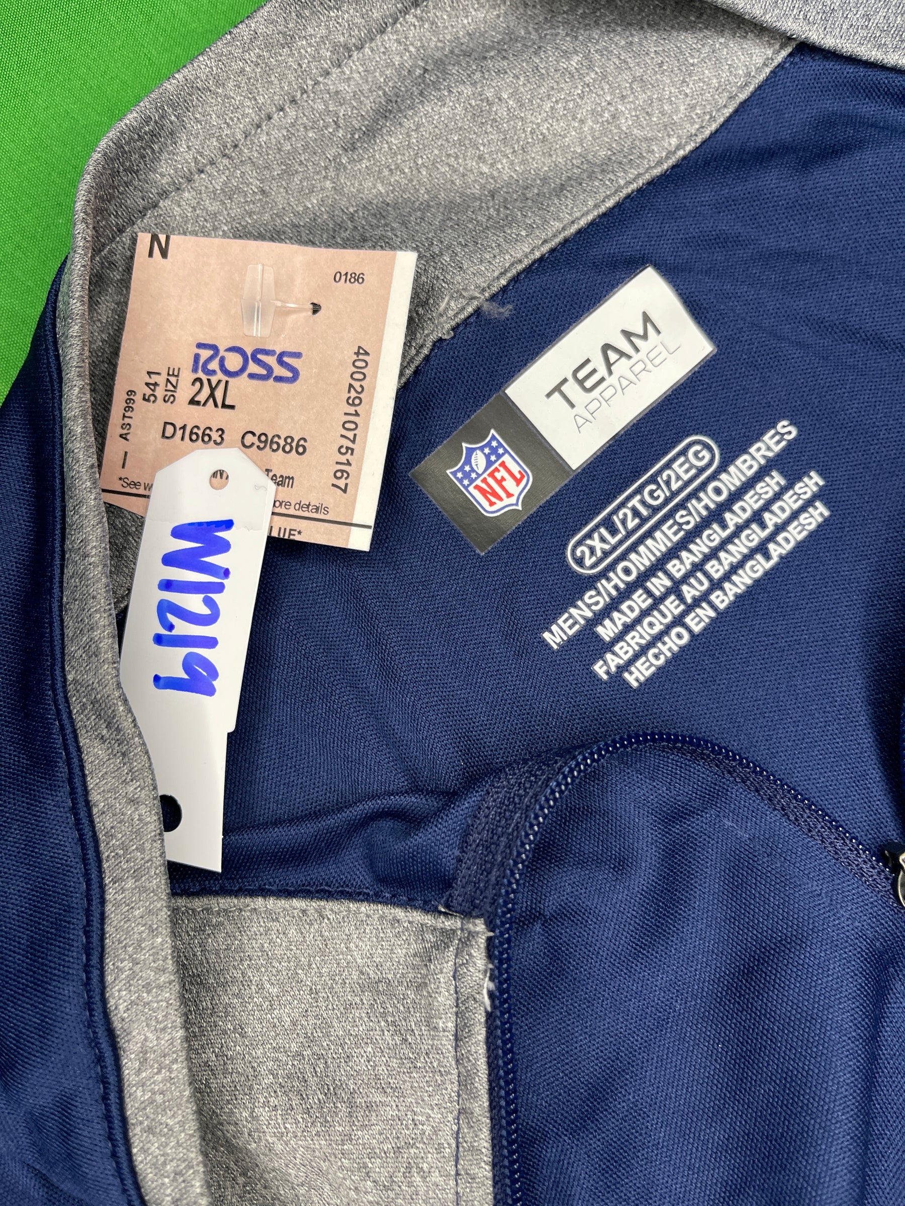 NFL Seattle Seahawks 1/4 Zip Lightweight Pullover Jacket Men's 2X-Large NWT