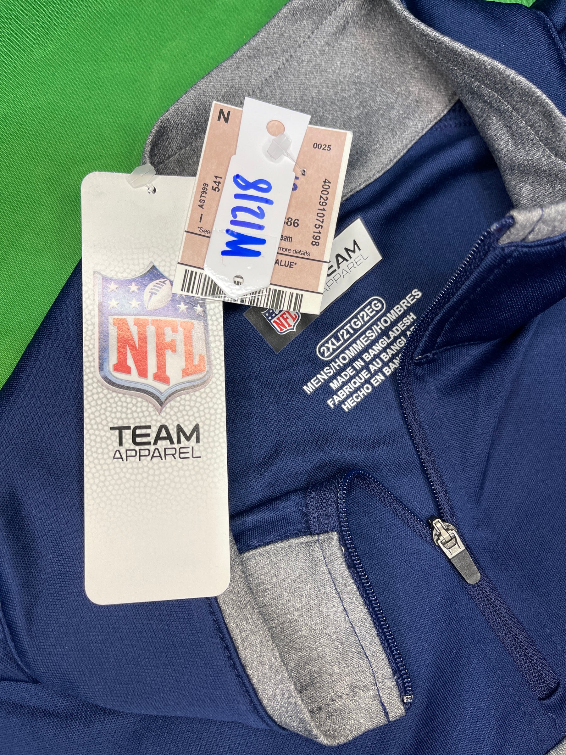 NFL New England Patriots 1/4 Zip Lightweight Pullover Jacket Men's 2X-Large NWT