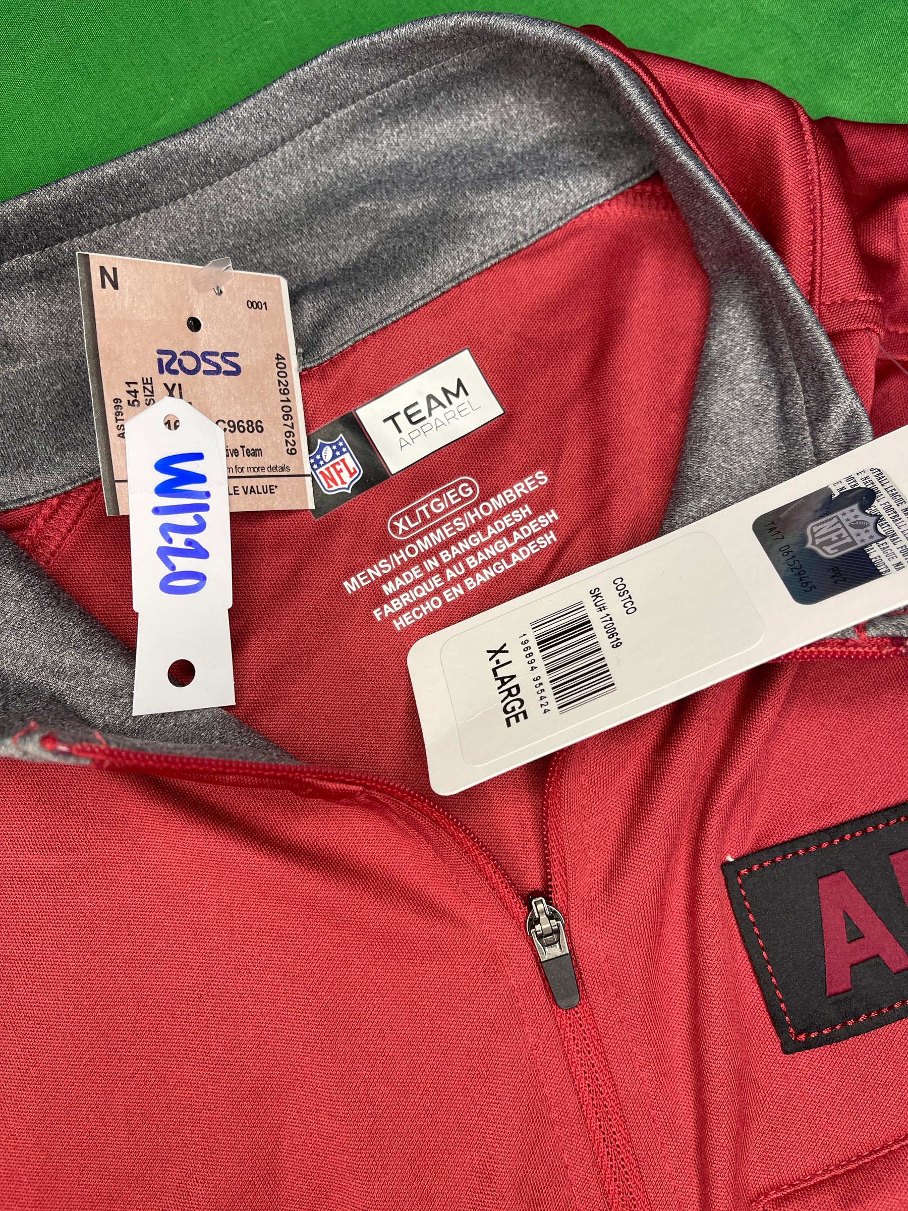 NFL Arizona Cardinals  1/4 Zip Lightweight Pullover Jacket Men's X-Large NWT