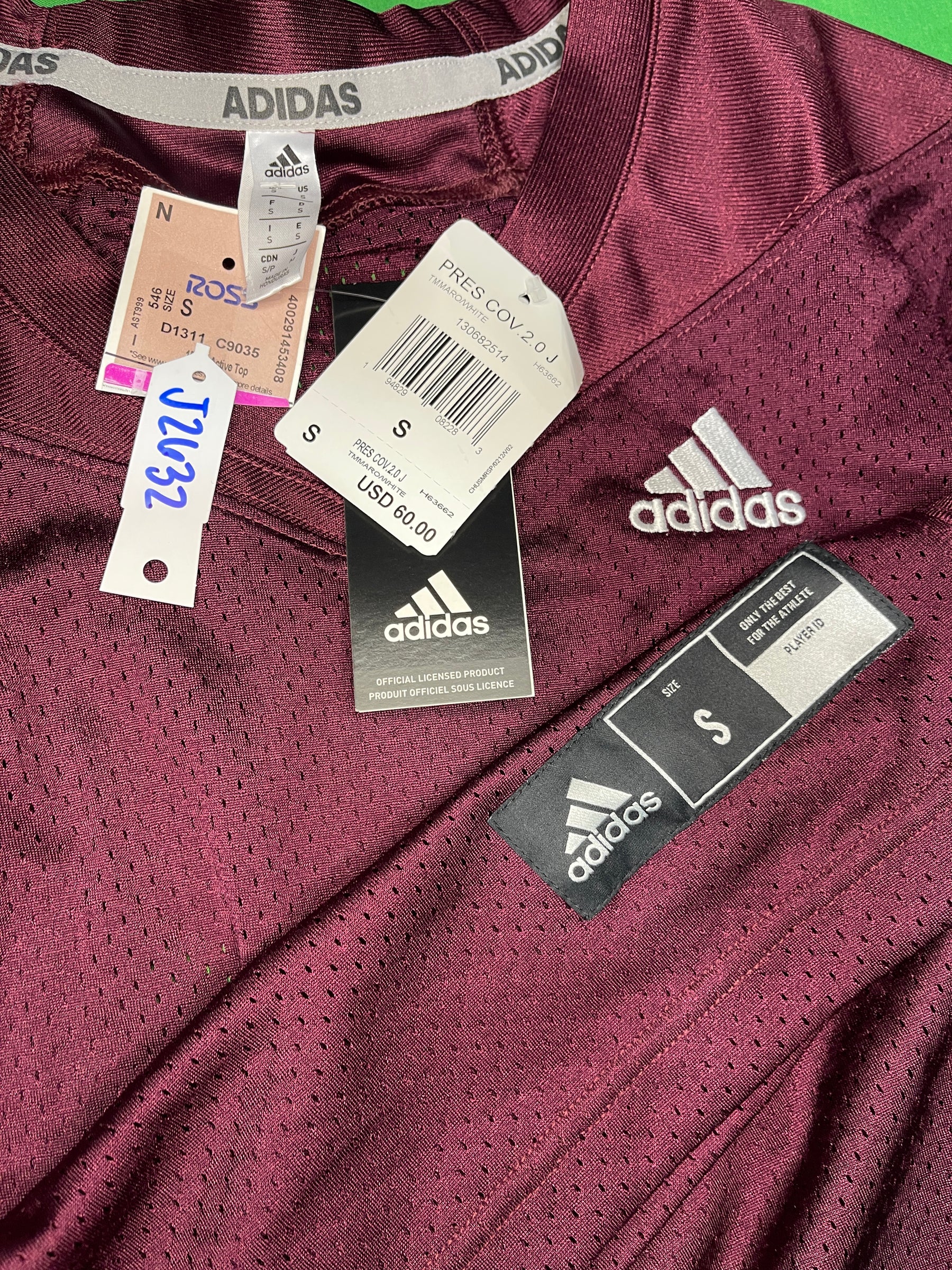 American Football Generic Maroon and White Jersey Men's Small