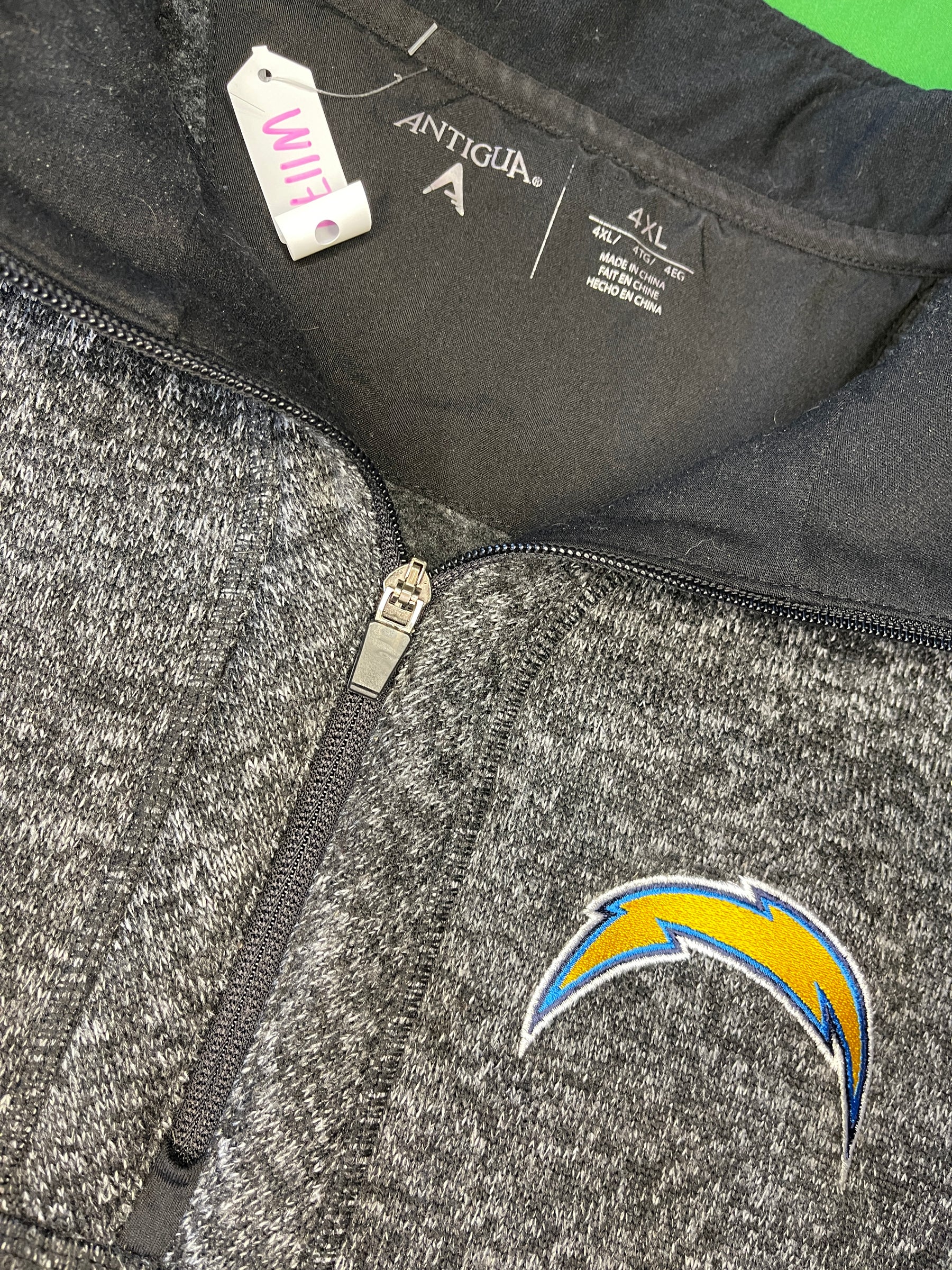 NFL Los Angeles Chargers 1/4 Zip Pullover Sweatshirt Jacket Men's 4X-Large