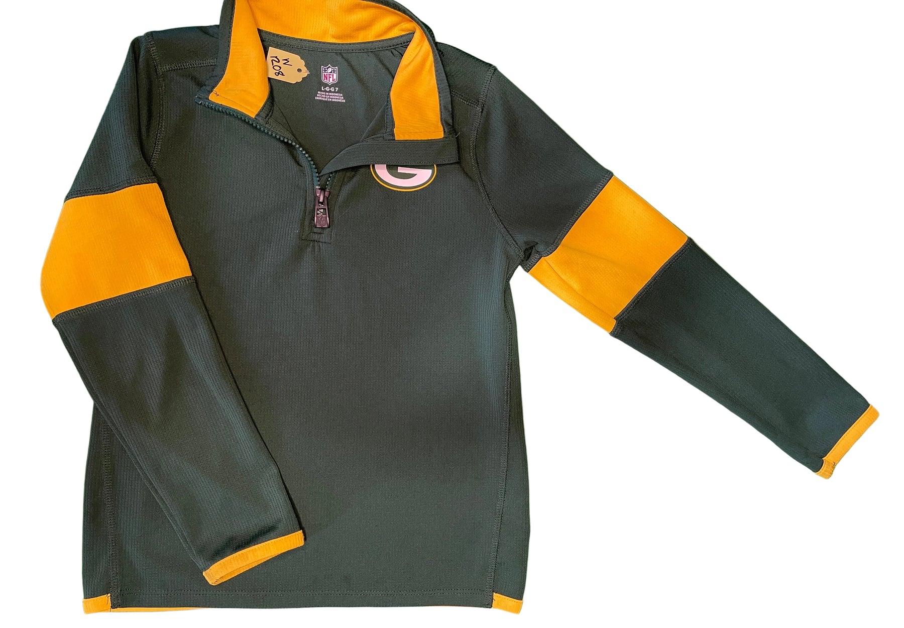 NFL Green Bay Packers 1/4 Zip Pullover Top Youth Small 7