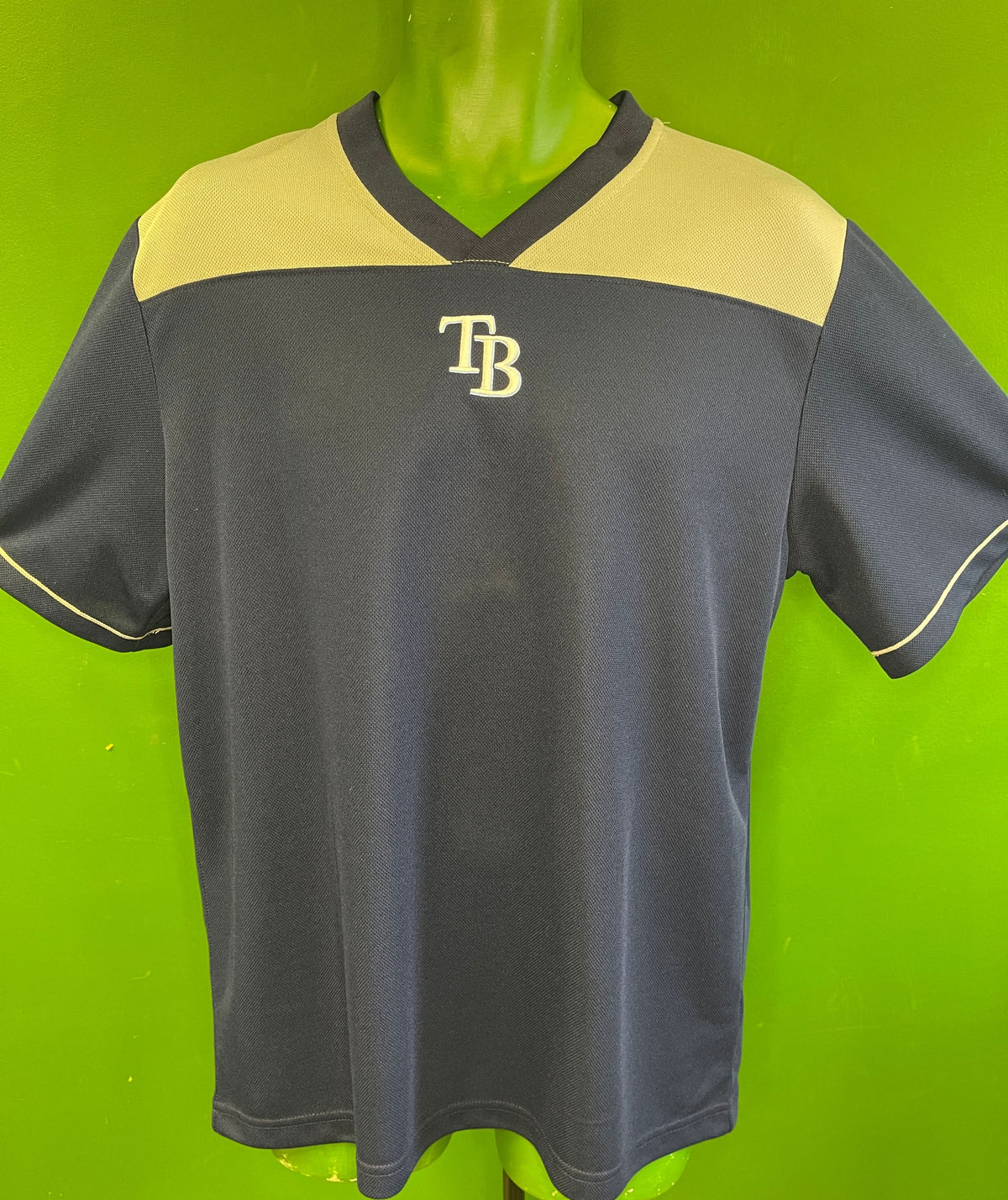 MLB Tampa Bay Rays Embroidered Jersey-Style Top Men's Large