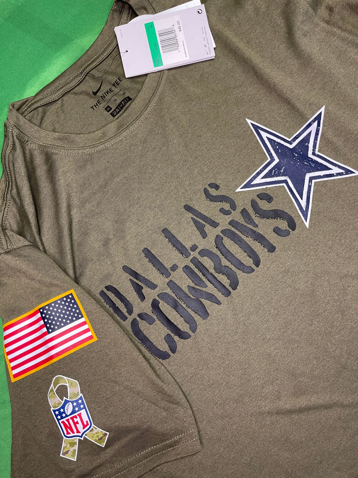 NFL Dallas Cowboys Dri-Fit Salute to Service T-Shirt Men's X-Large NWT