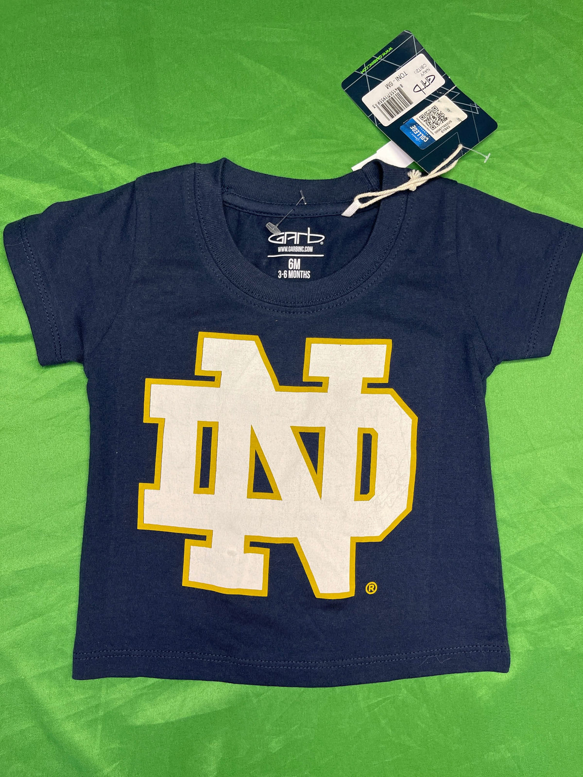 NCAA Notre Dame Fighting Irish Blue Cotton T-Shirt Infant Baby 6 Months NWT