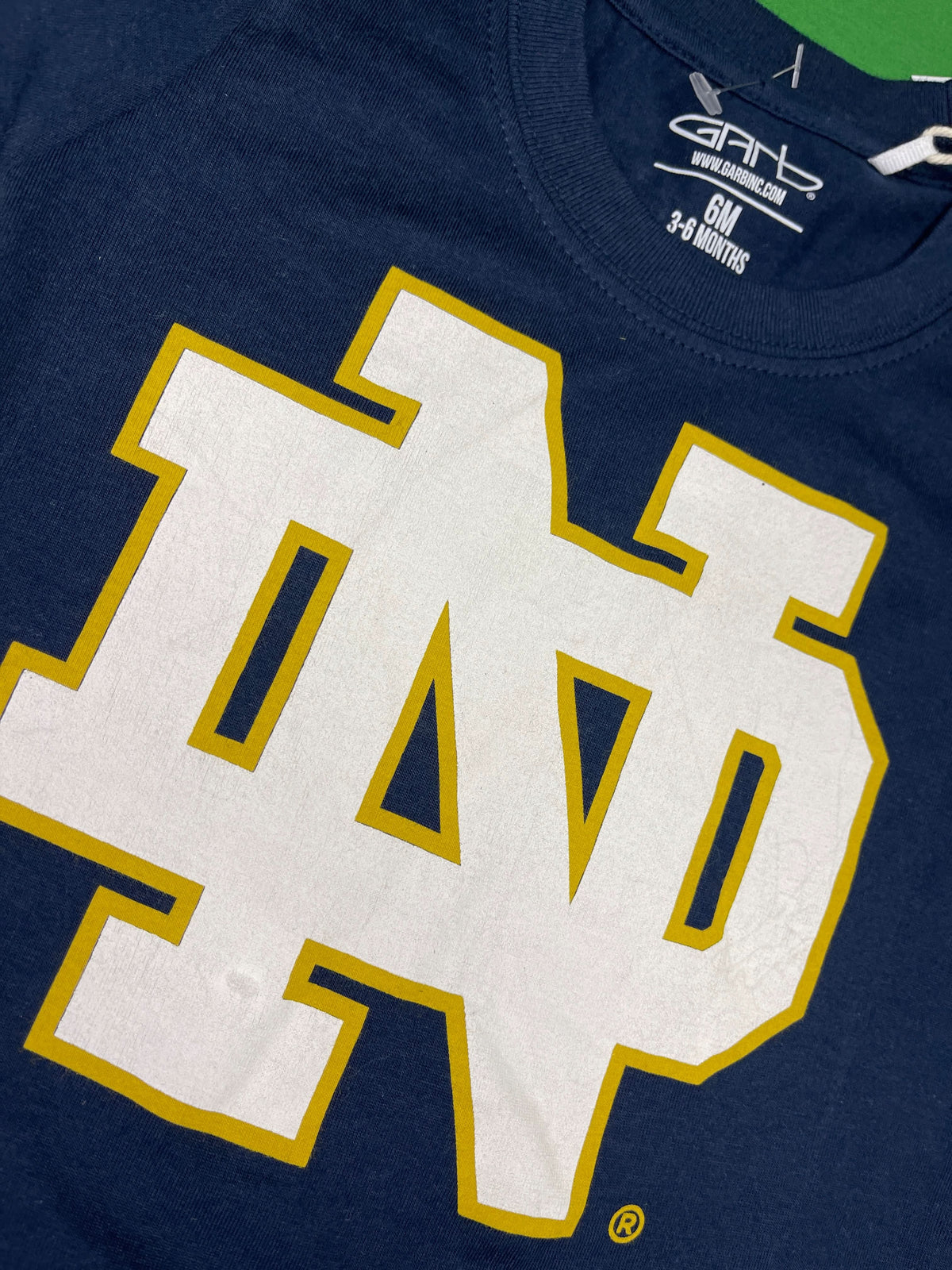 NCAA Notre Dame Fighting Irish Blue Cotton T-Shirt Infant Baby 6 Months NWT