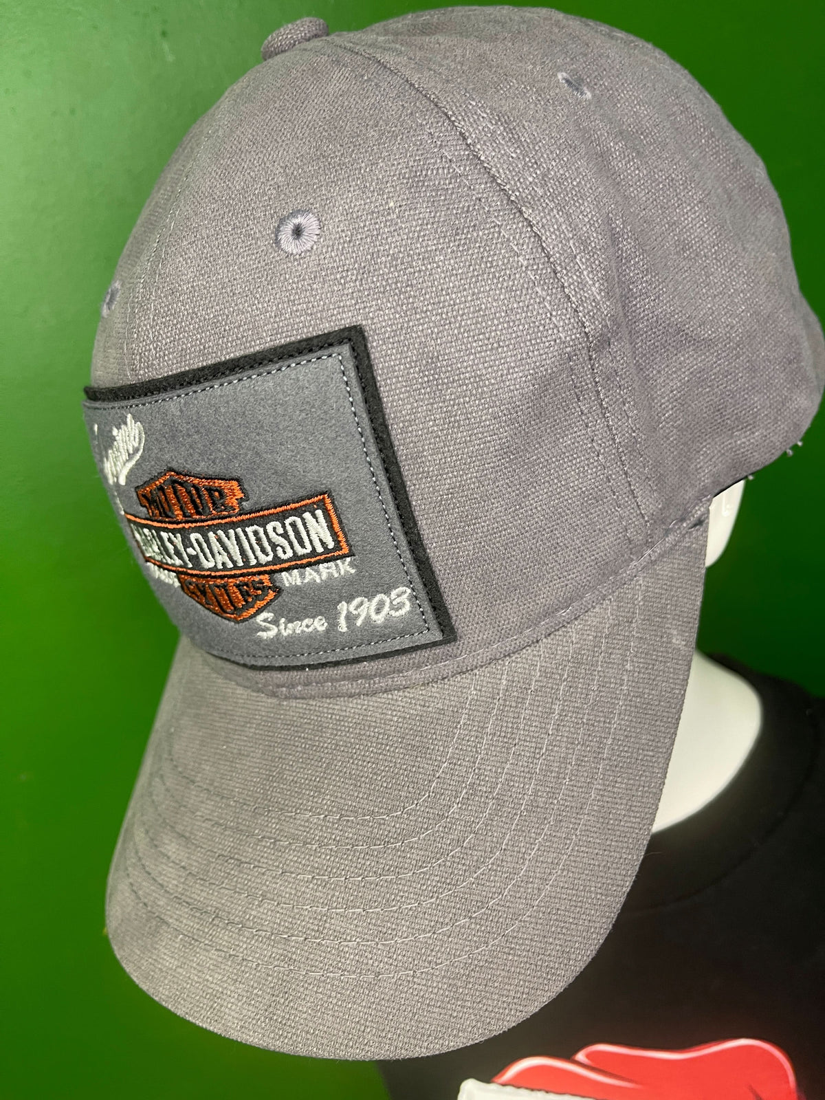 Harley Davidson Brushed Cotton Grey Strapback Hat/Cap OSFM