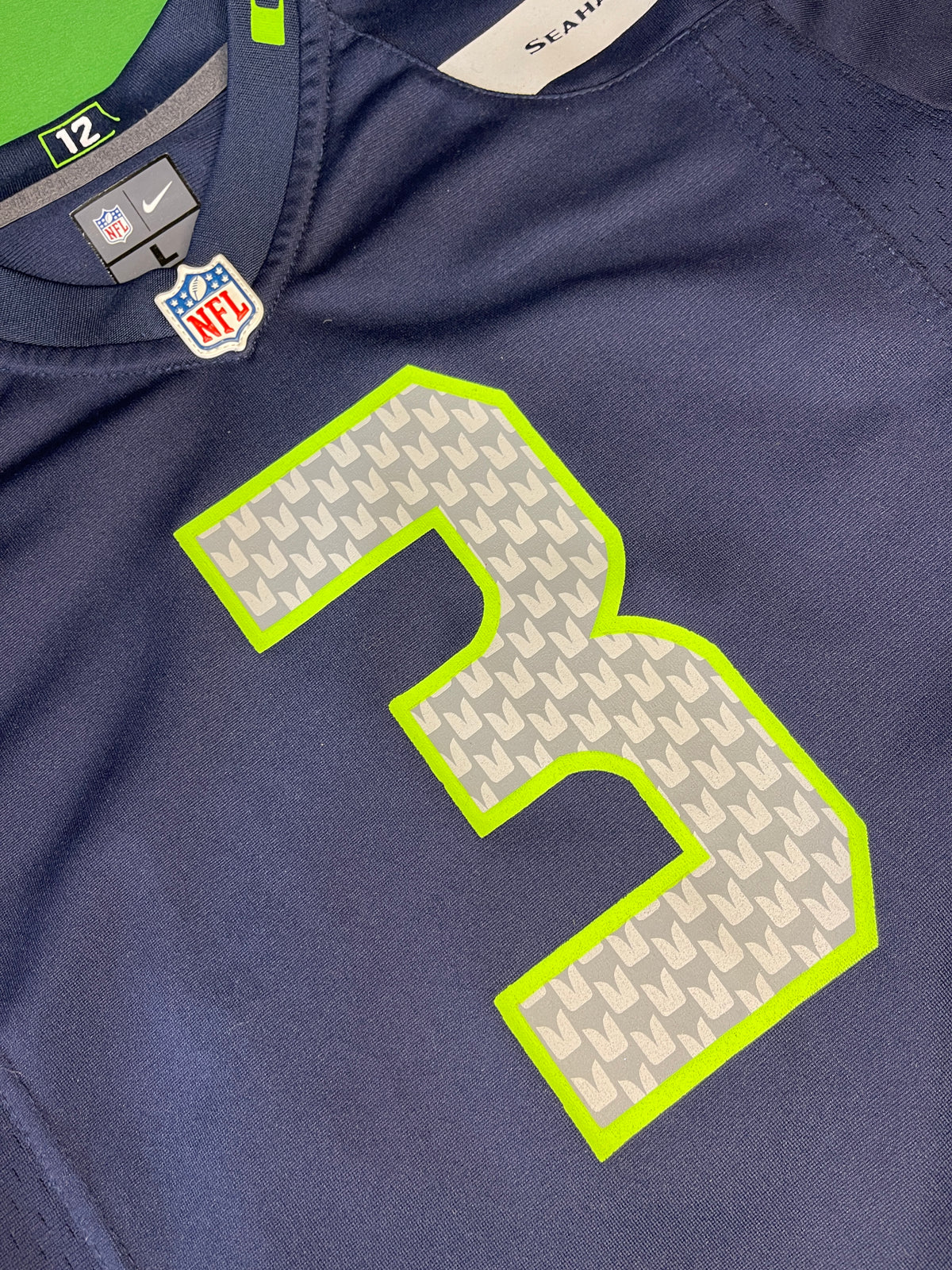 NFL Seattle Seahawks Russell Wilson #3 Game Jersey Youth Large