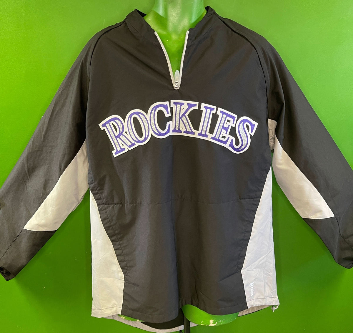 MLB Colorado Rockies Majestic Cool Base 1/4 Zip Pullover Rain Jacket Men's Large