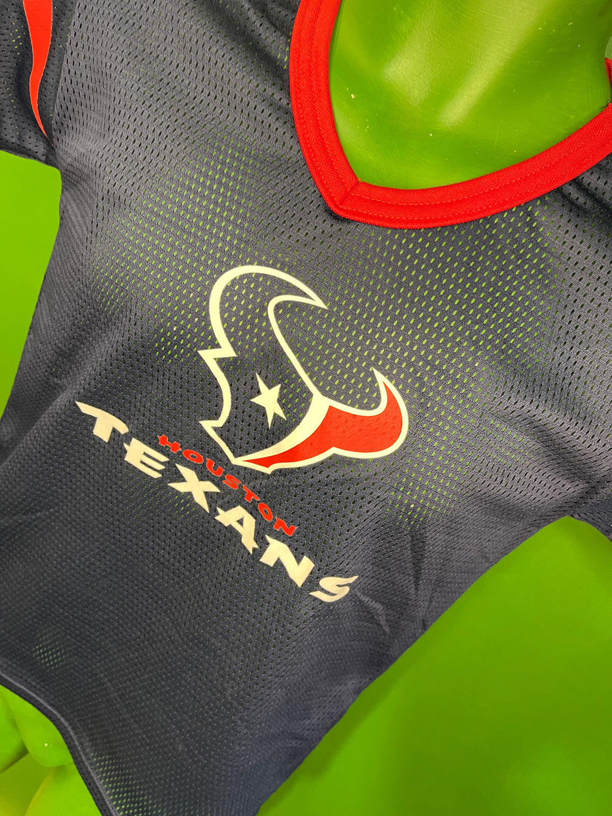 NFL Houston Texans Blue and Red Netted Jersey Youth Medium
