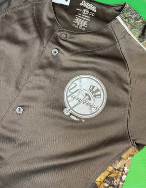 MLB New York Yankees Brown and Camoflage Baseball Jersey Youth Medium