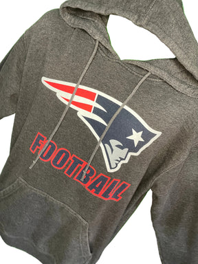 NFL New England Patriots Heathered Grey Sweatshirt Hoodie Men's Large