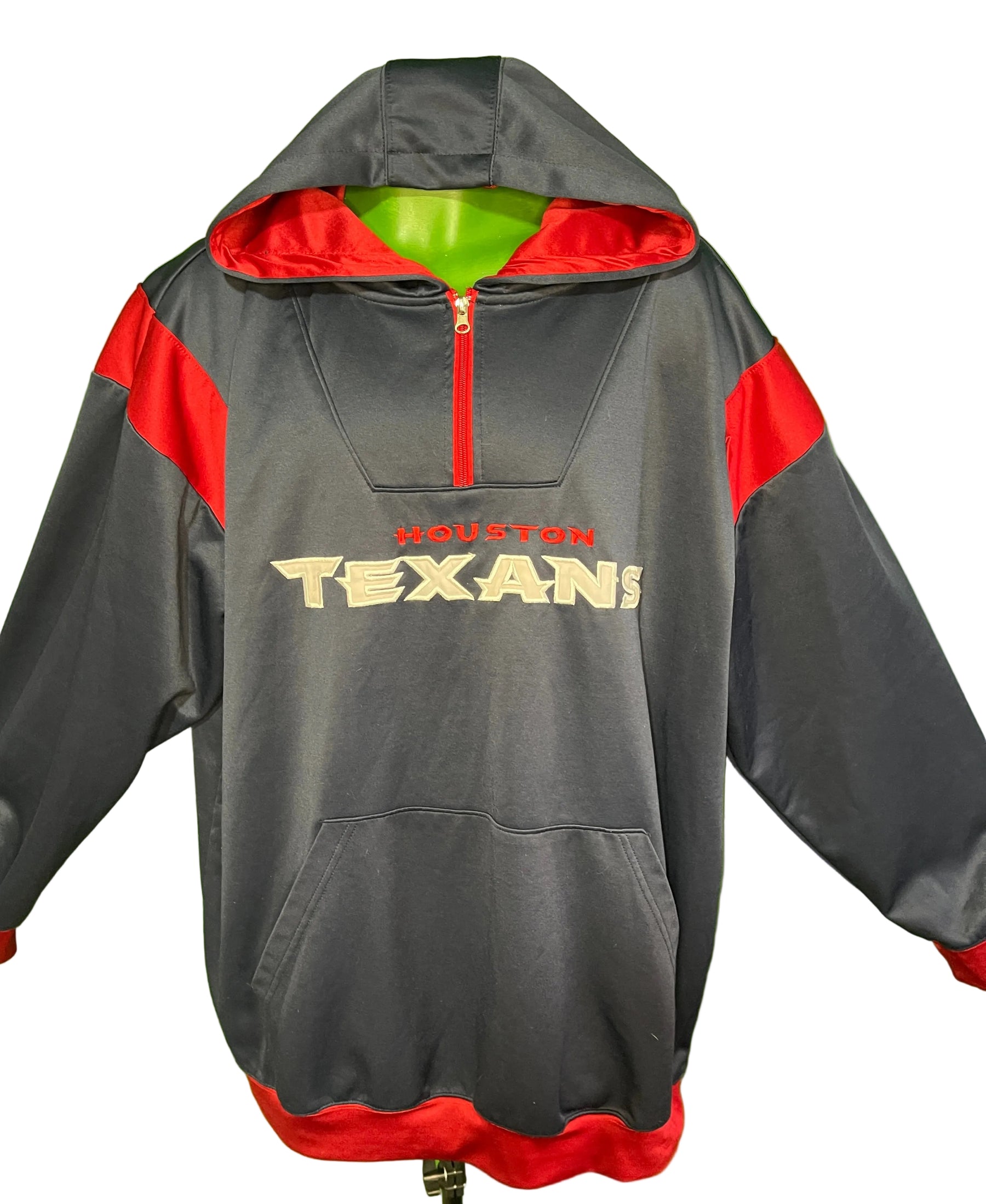 NFL Houston Texans Red, White and Blue 1/4 Zip Hoodie Men's 3X-Large