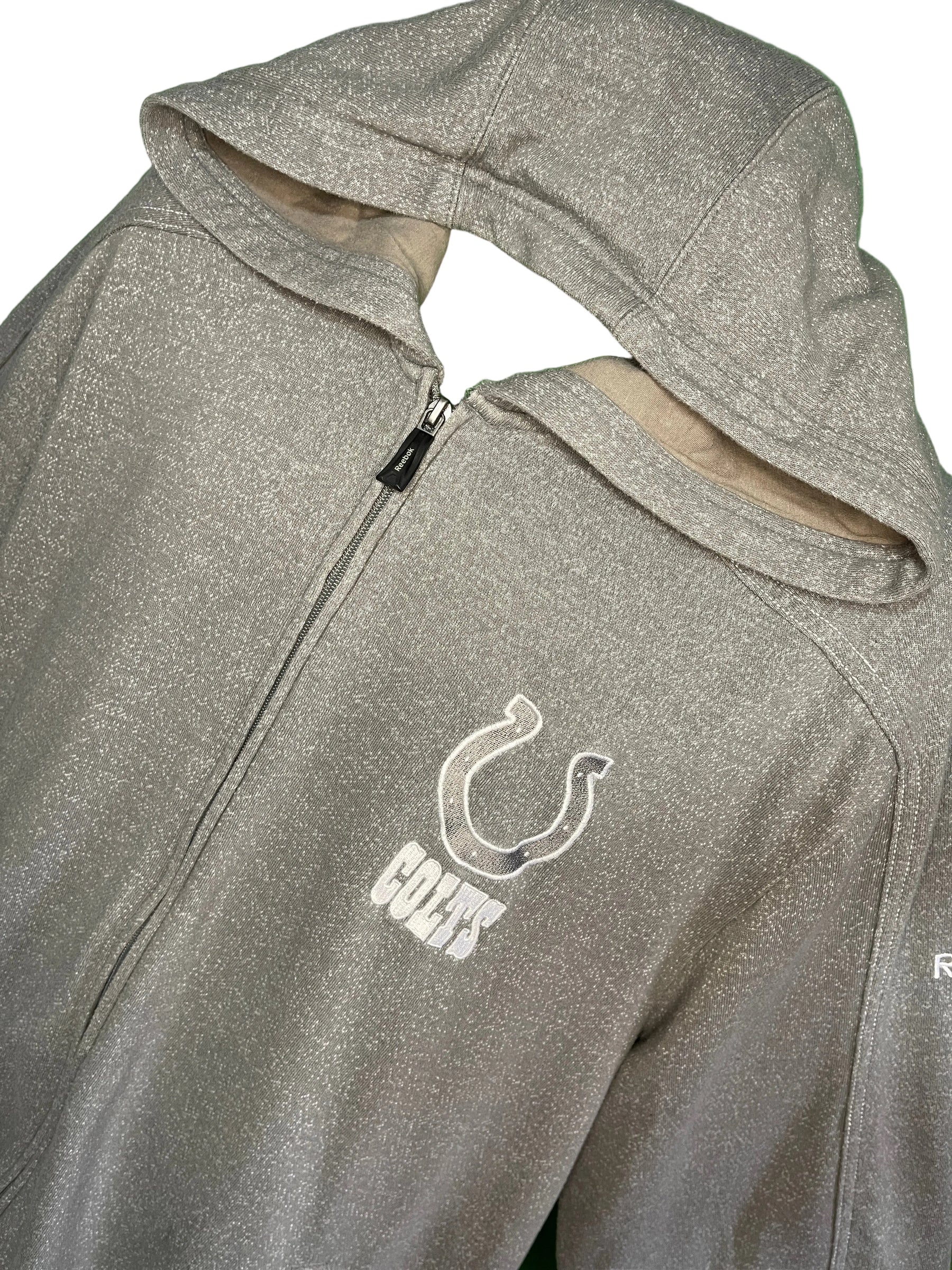 NFL Indianapolis Colts NFL On Field Reebok Grey Full Zip Hoodie Men's X-Large