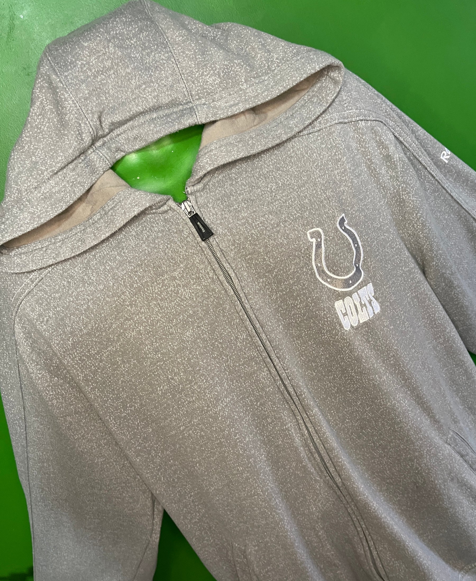 NFL Indianapolis Colts NFL On Field Reebok Grey Full Zip Hoodie Men's X-Large