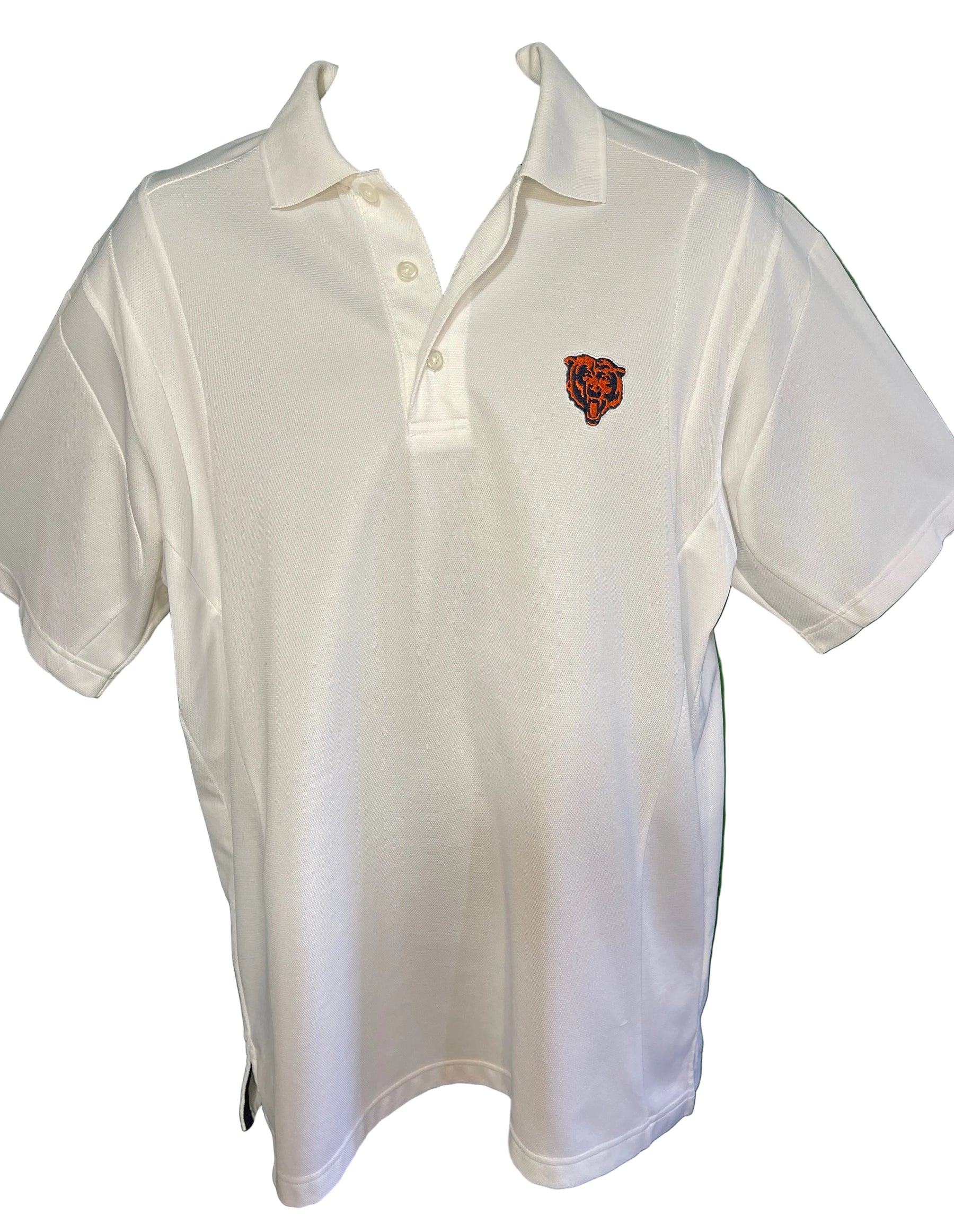 NFL Chicago Bears White Pique Polo Golf Shirt Men's Medium