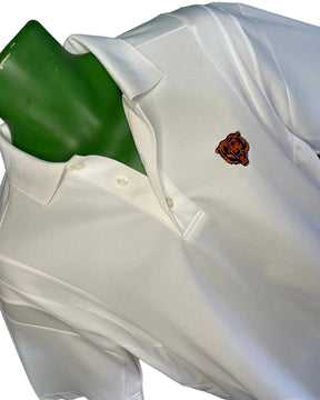 NFL Chicago Bears White Pique Polo Golf Shirt Men's Medium